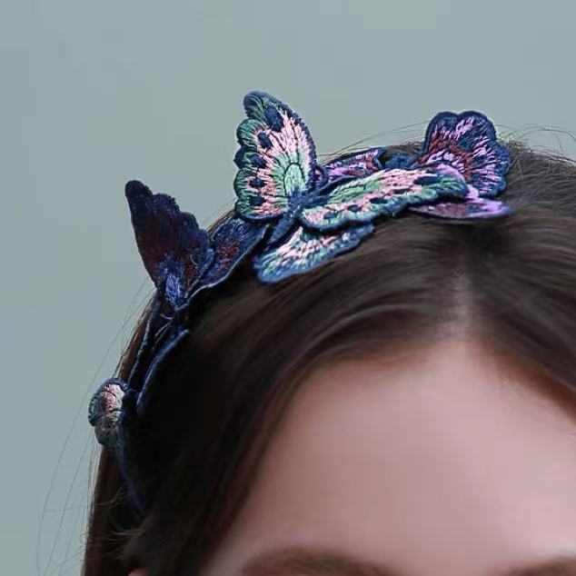 Embroidered butterfly Headband