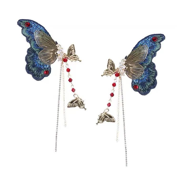 Embroidered butterfly Earrings