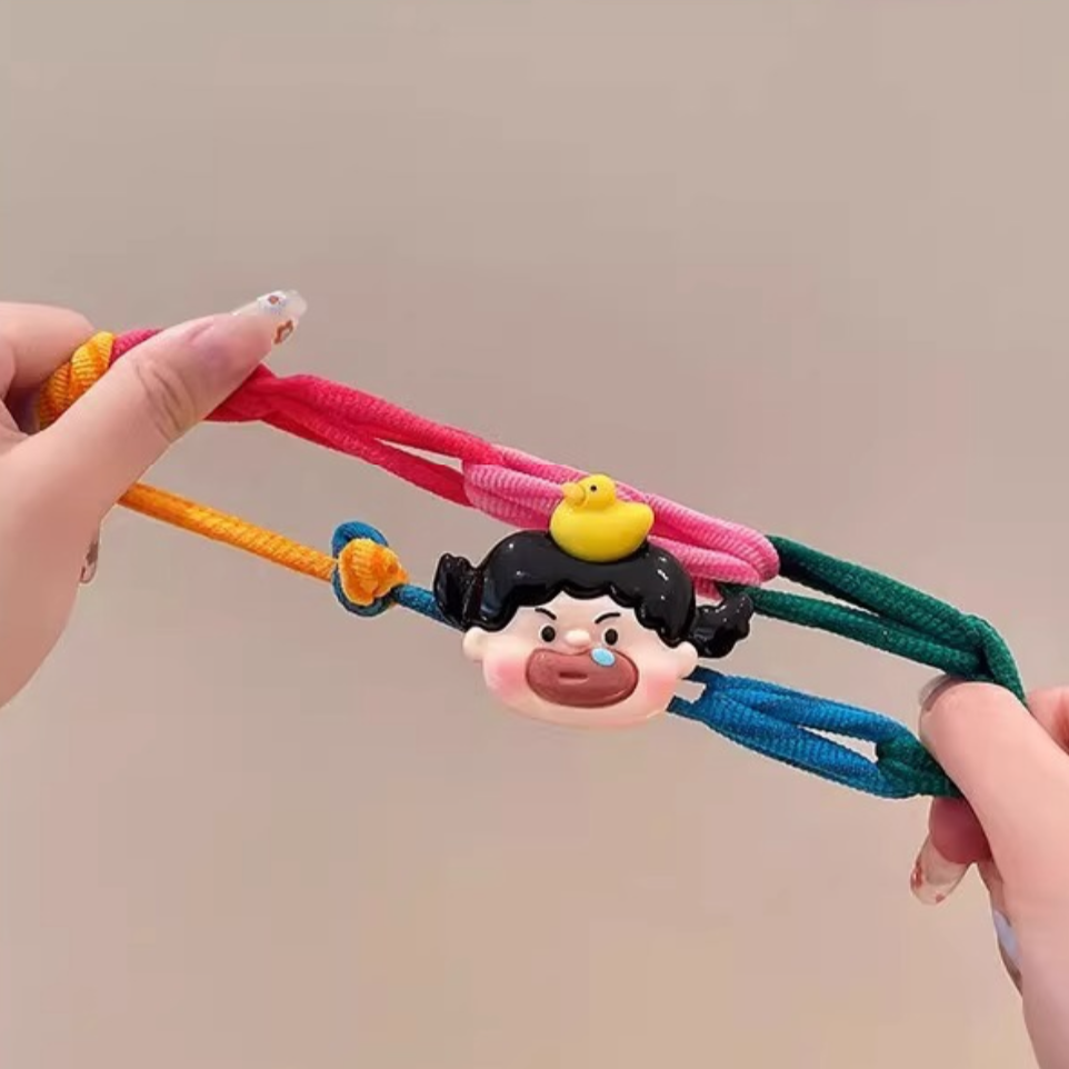 Rainbow Braid Scrunchie