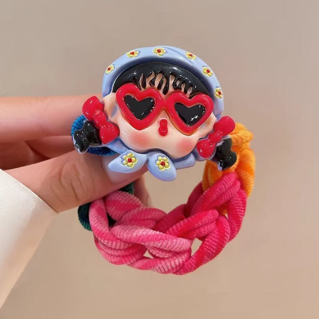 Rainbow Braid Scrunchie