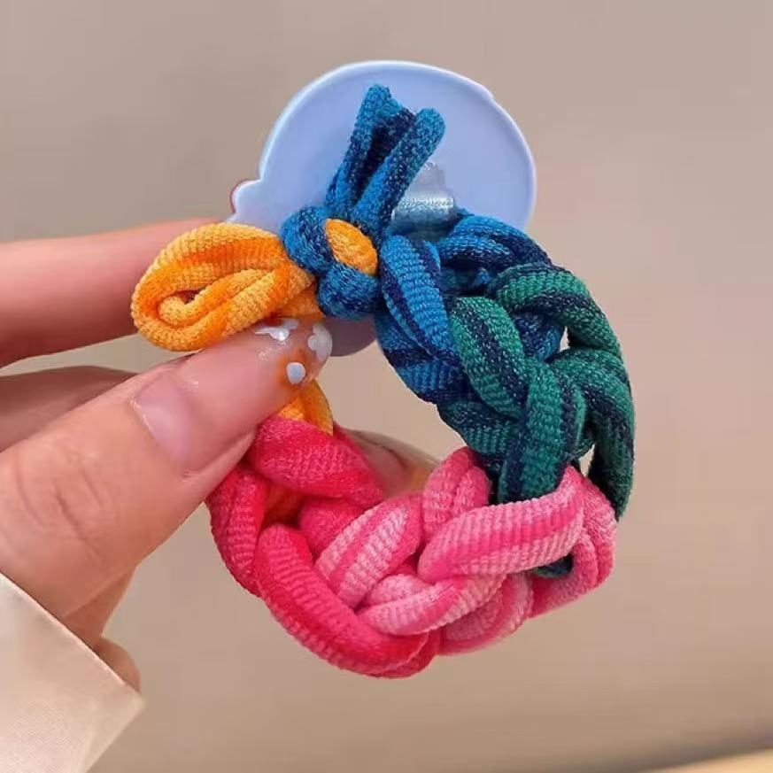 Rainbow Braid Scrunchie