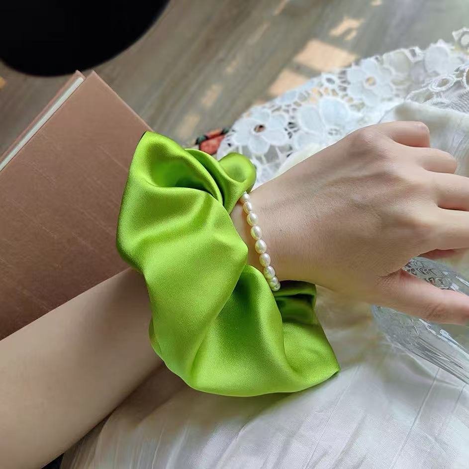 Silk Scrunchie Embroider Nameplate Customized