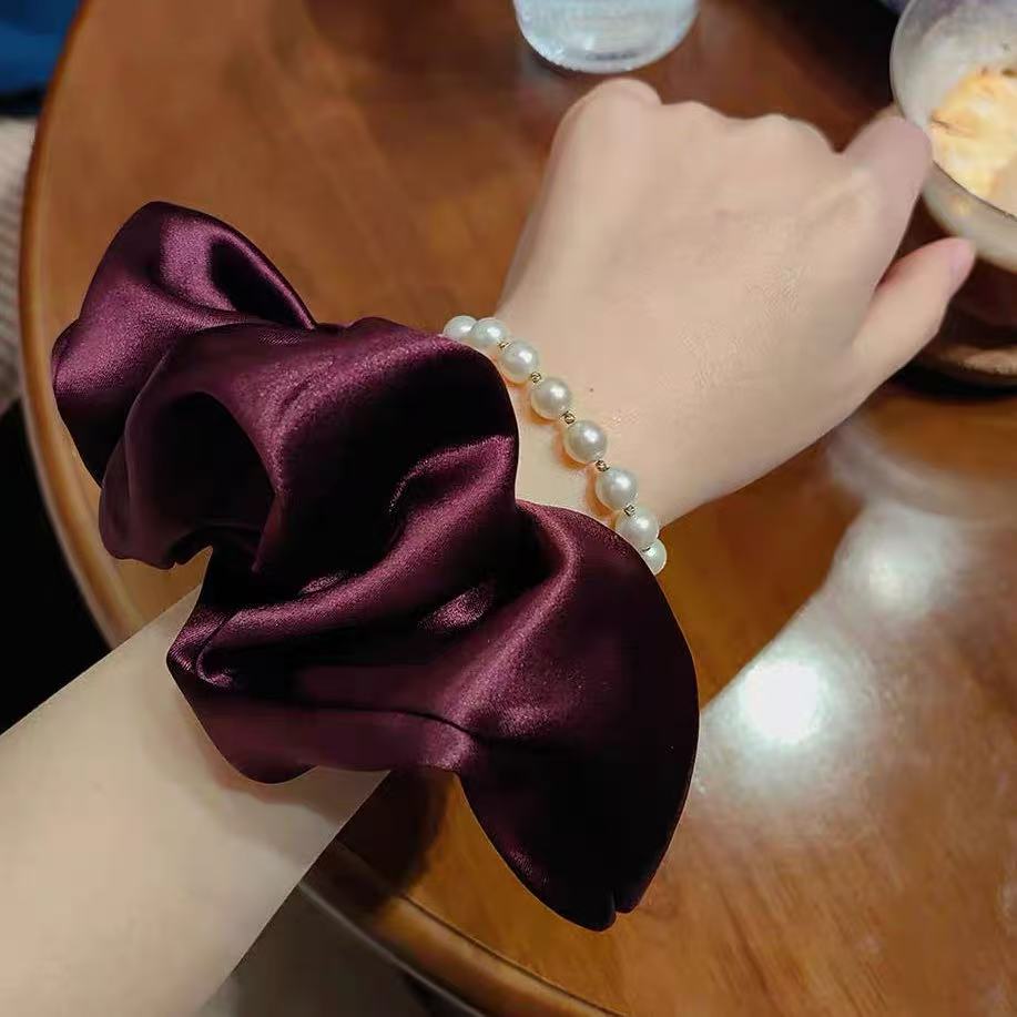 Silk Scrunchie Embroider Nameplate Customized