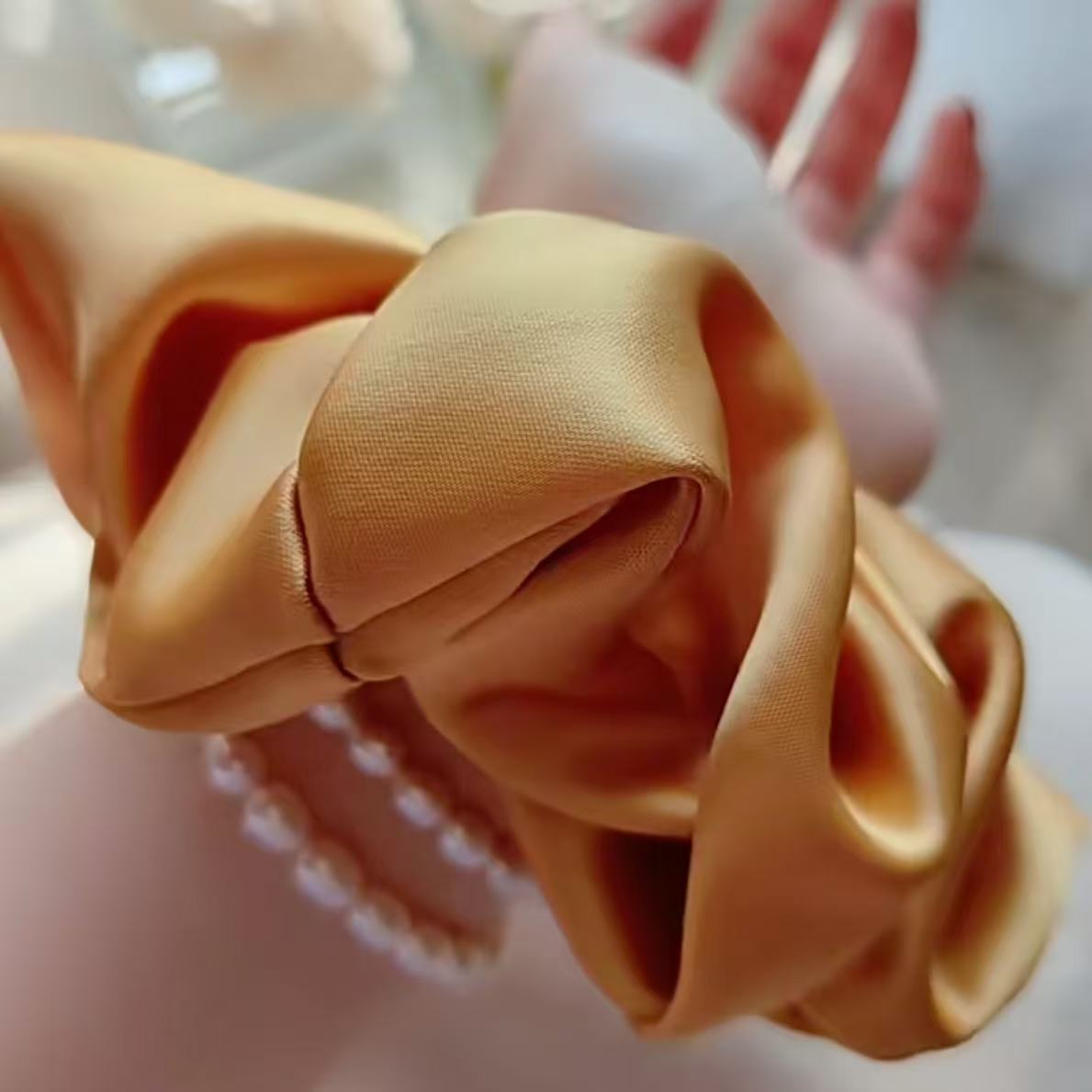 Silk Scrunchie Embroider Nameplate Customized