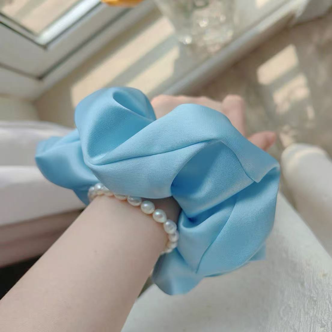 Silk Scrunchie Embroider Nameplate Customized