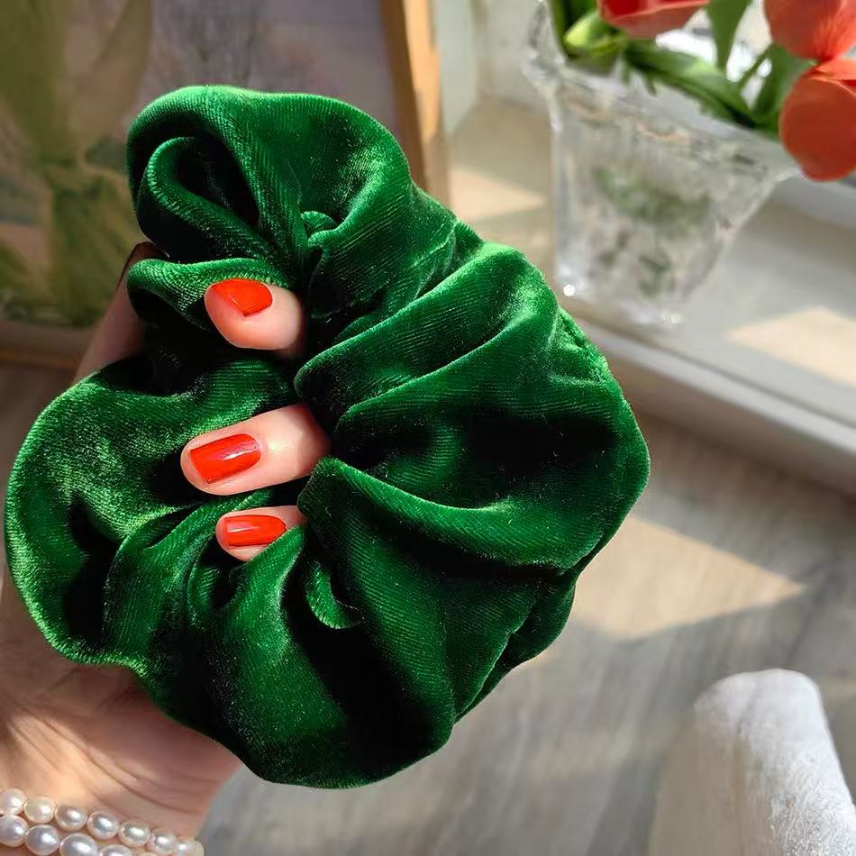 Velvet Scrunchie Embroider Nameplate Customized