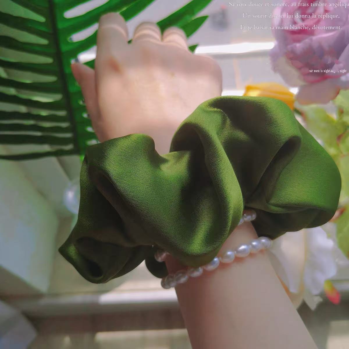 Silk Scrunchie Embroider Nameplate Customized