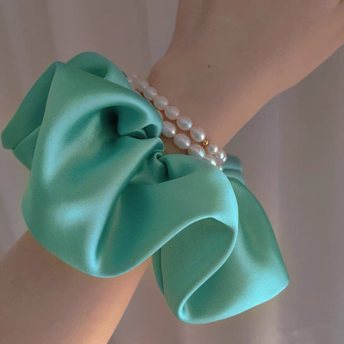 Silk Scrunchie Embroider Nameplate Customized
