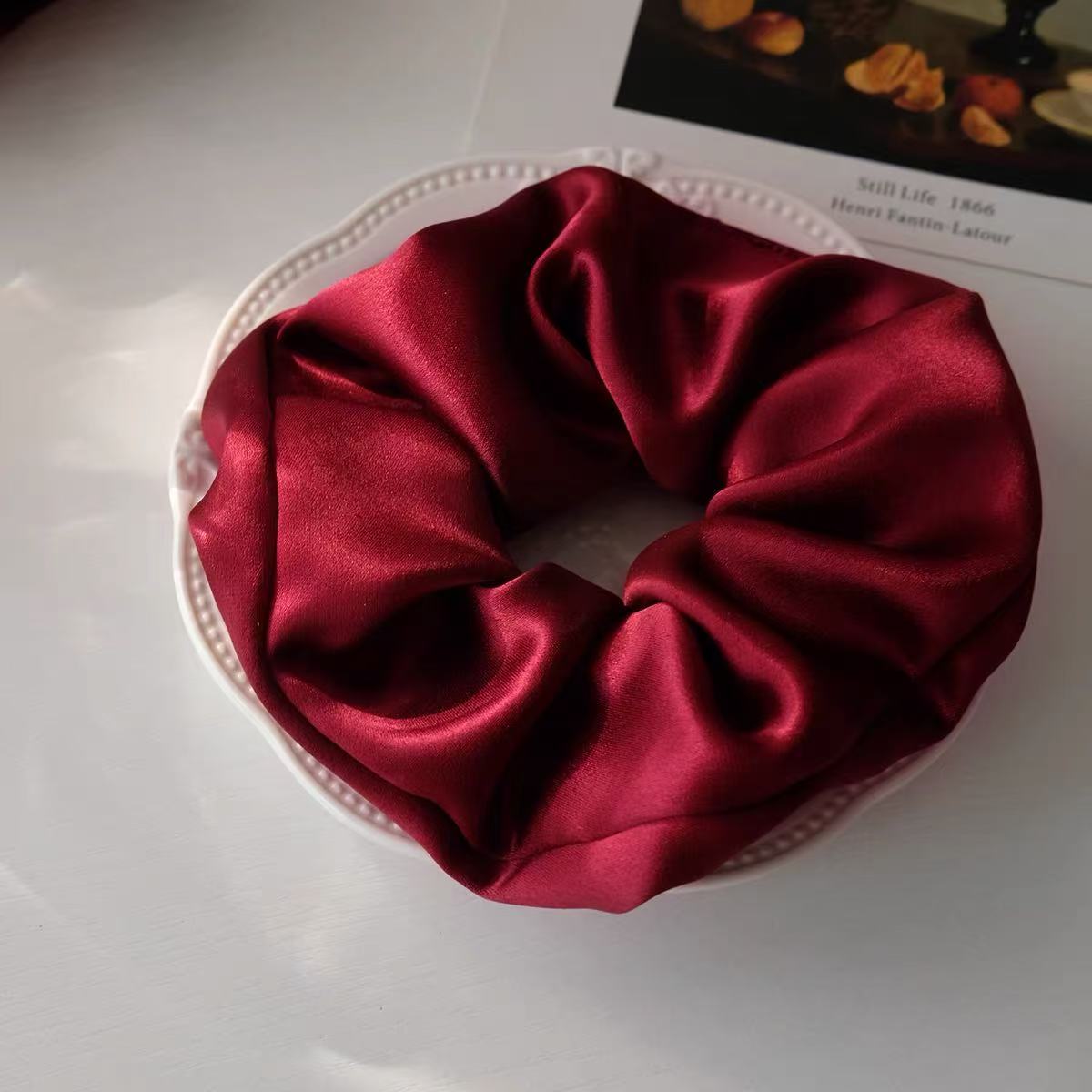 Silk Scrunchie Embroider Nameplate Customized