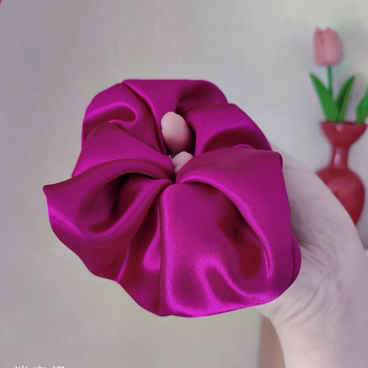 Silk Scrunchie Embroider Nameplate Customized