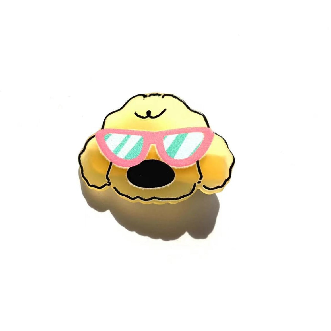 Handsome glasses dog within yellow clip