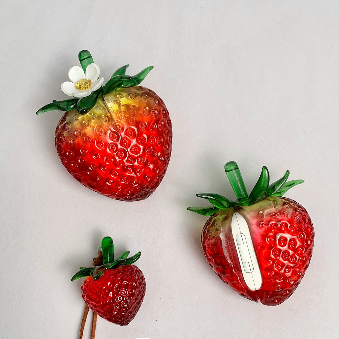 3D Sparkly Strawberry Airpods earphone
