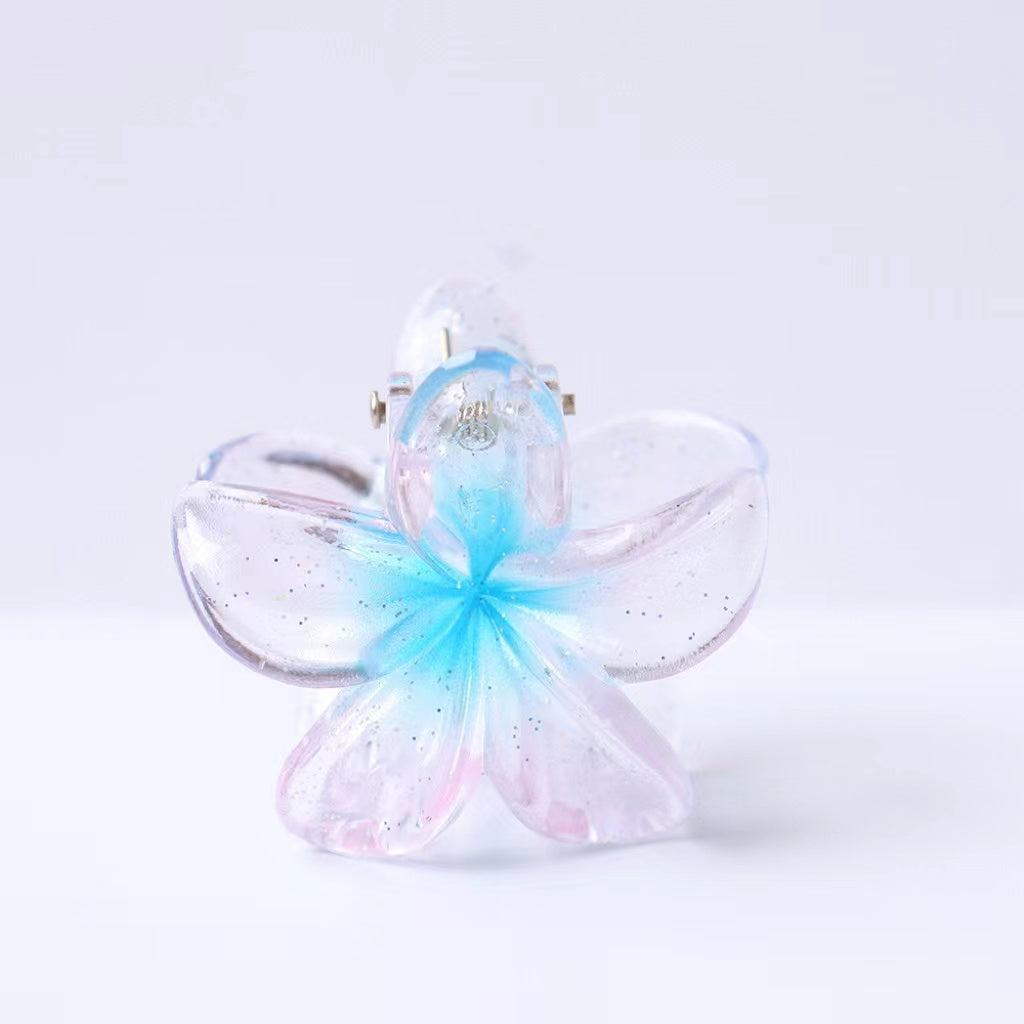 Blue Colorfully Frangipani Hair Claw