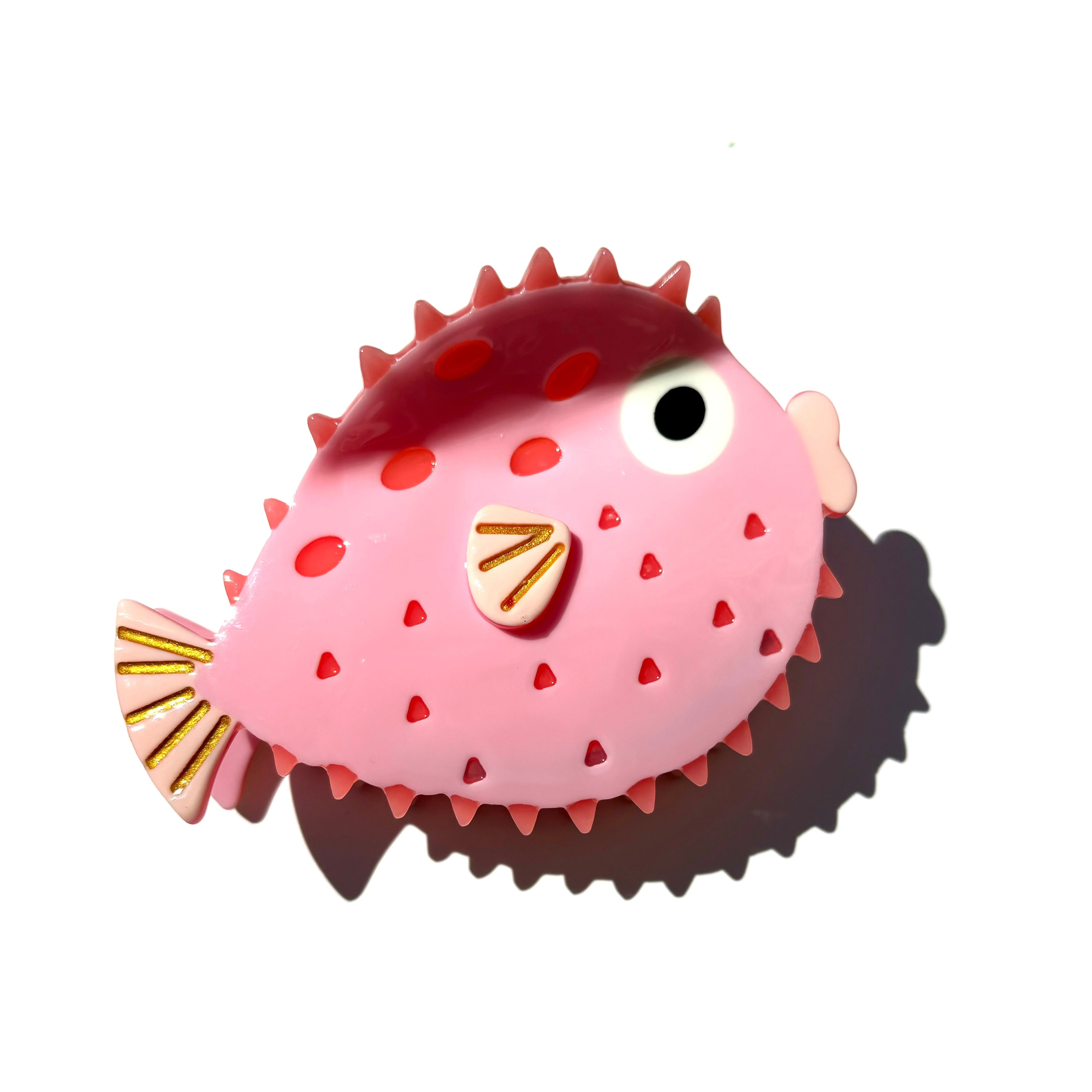 Puffer Fish Hair Claw in Pink
