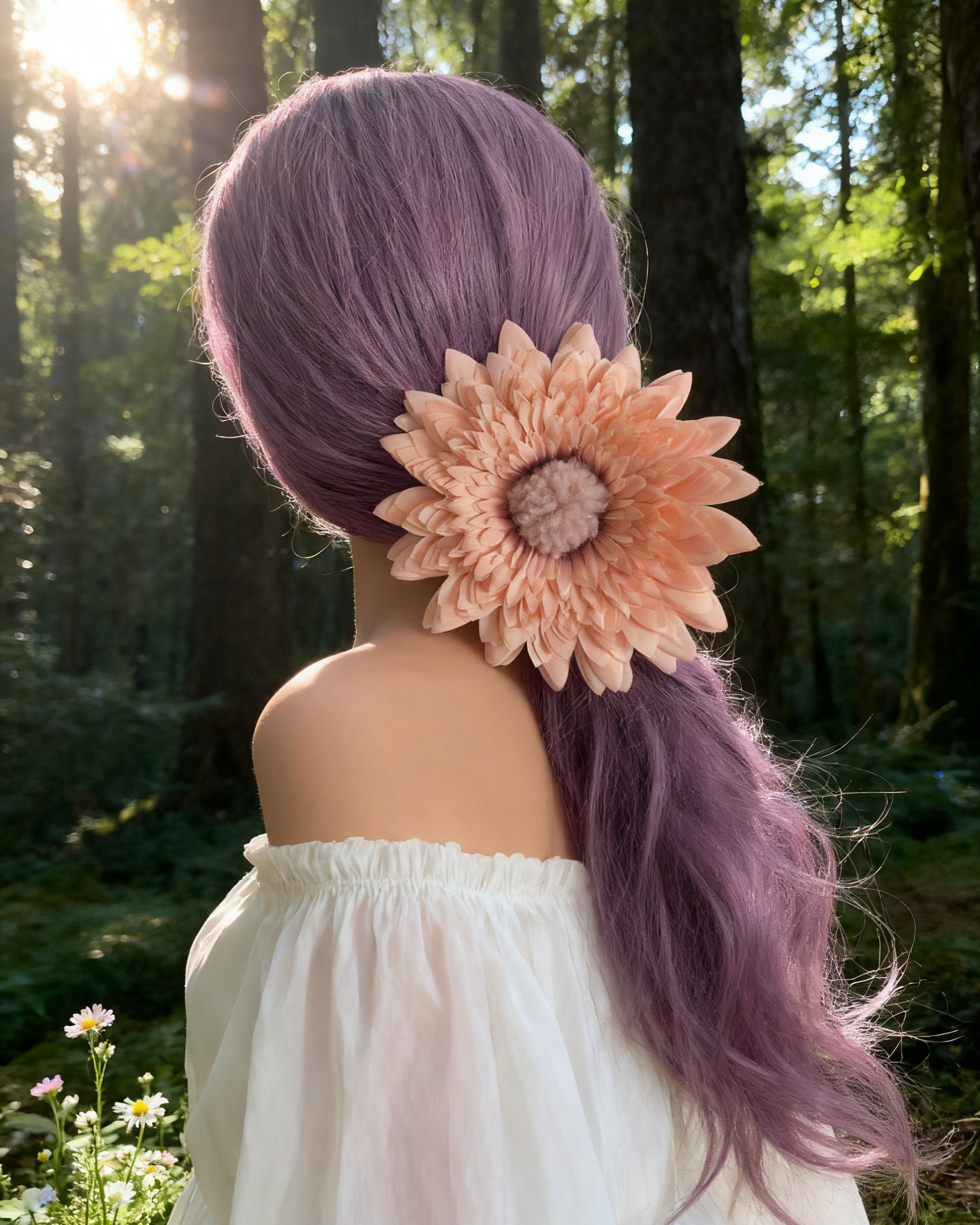 Champagne Pink Sunflower Clip-100% Handmade