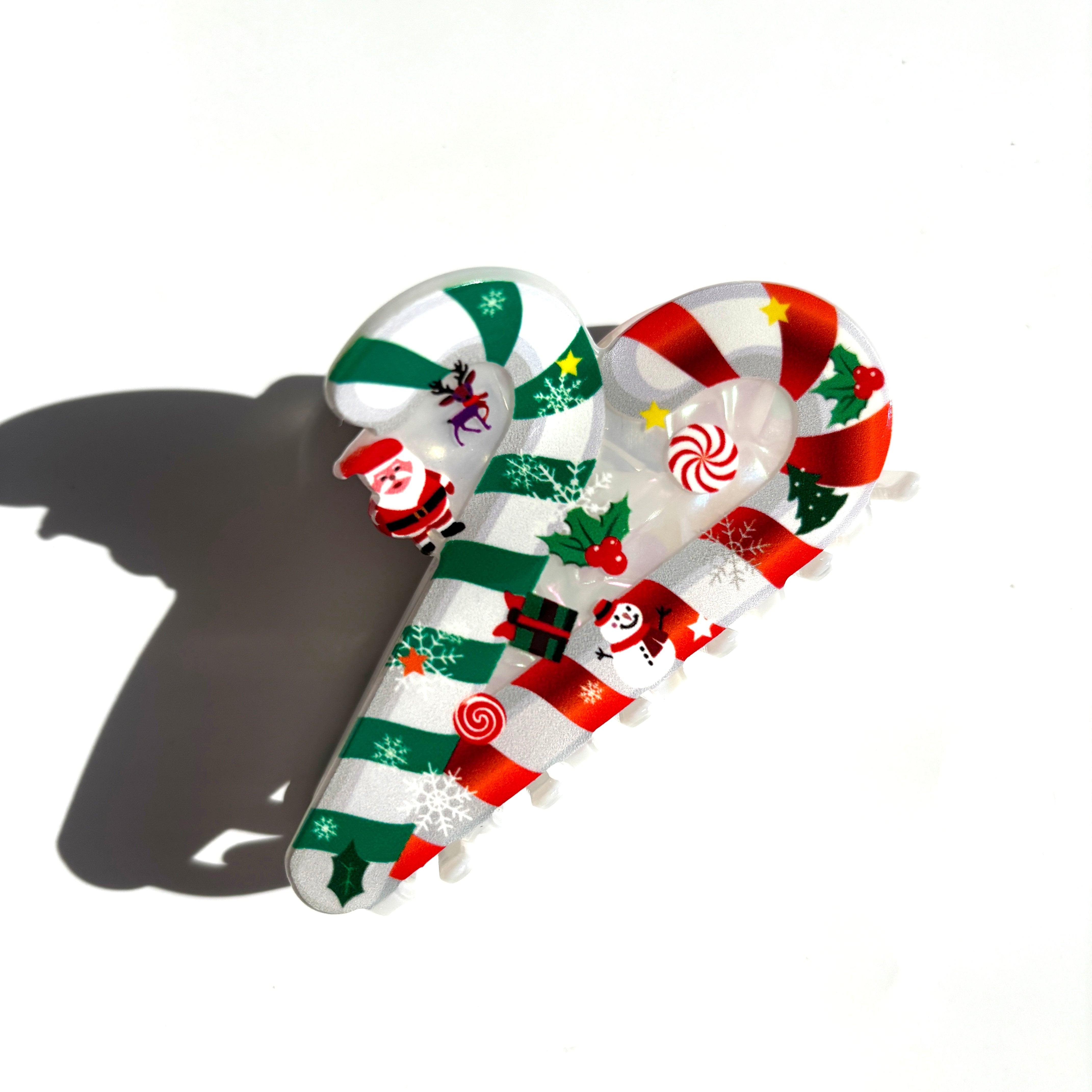 Candy cane hair claw