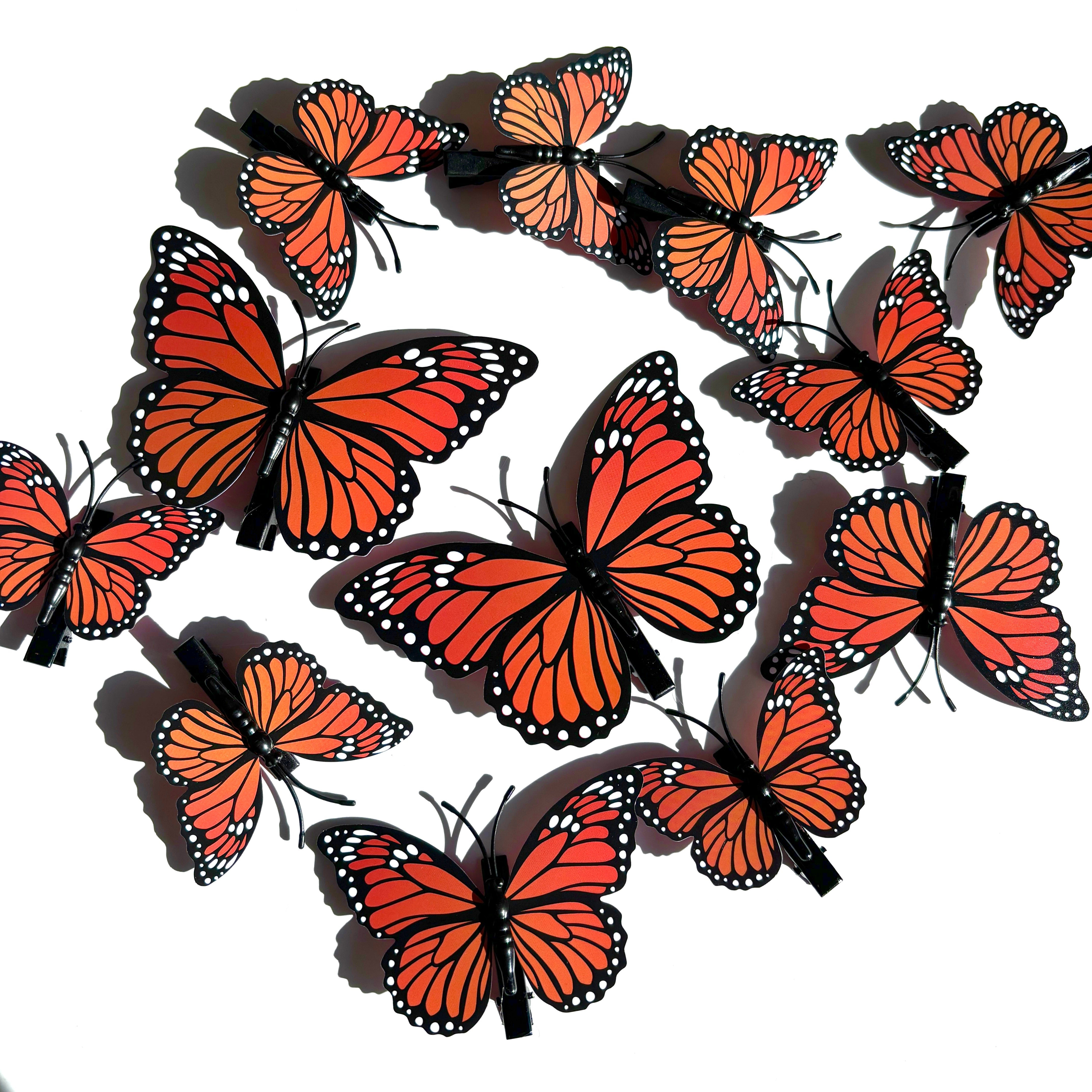 Monarch butterfly hair clips set(12pcs)