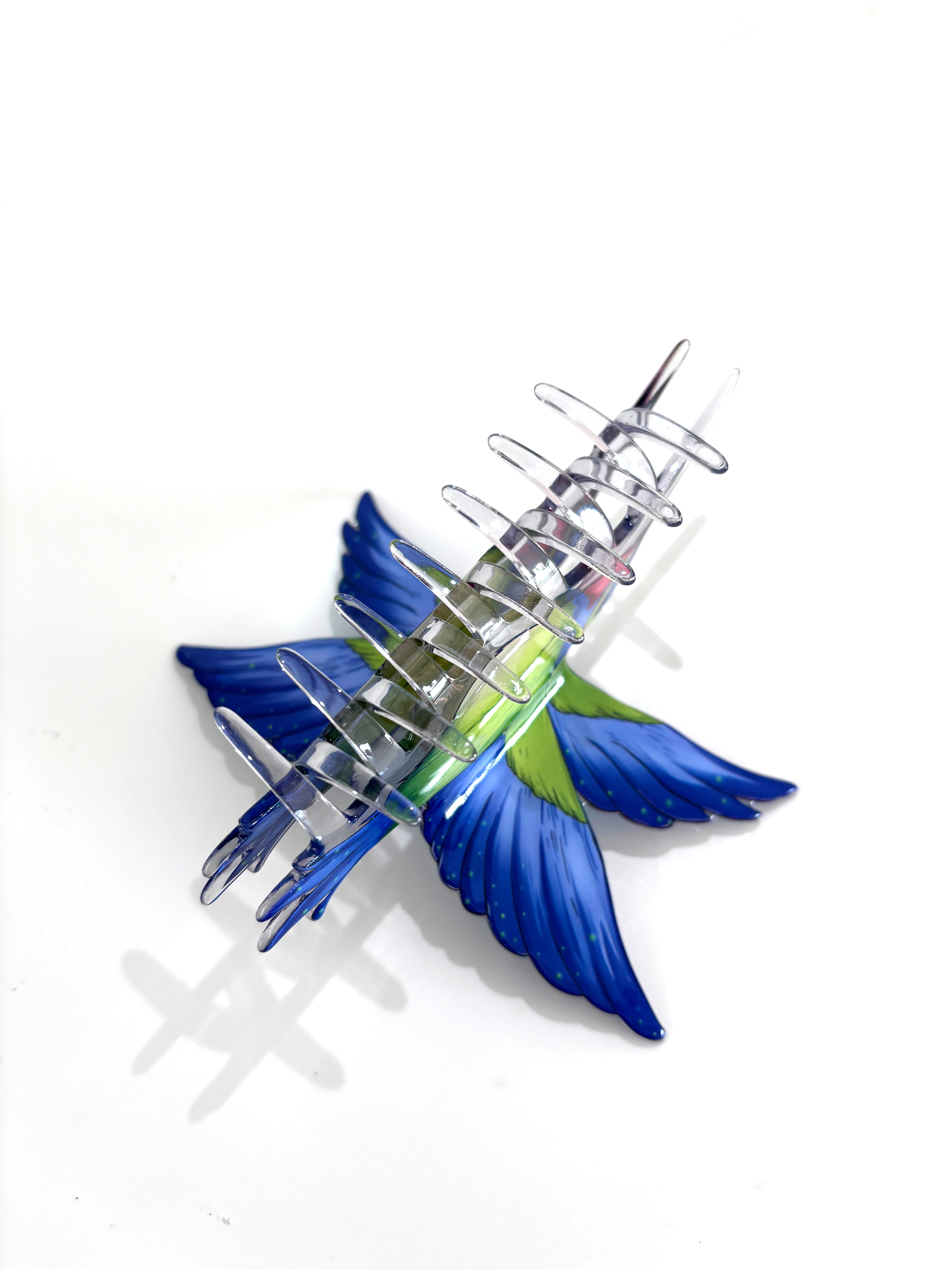 Blue Hummingbird hair claw