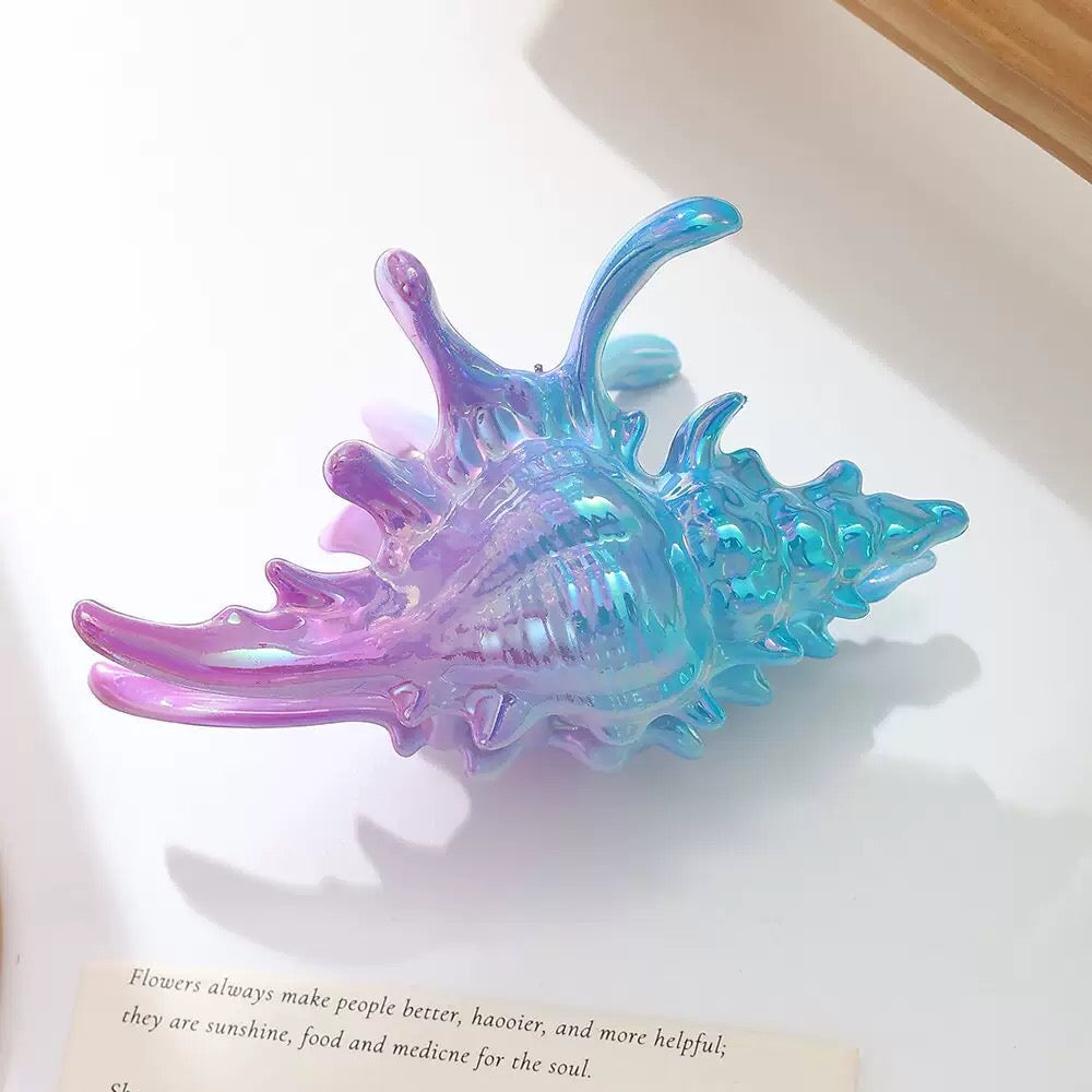 Colorful conch hair claw