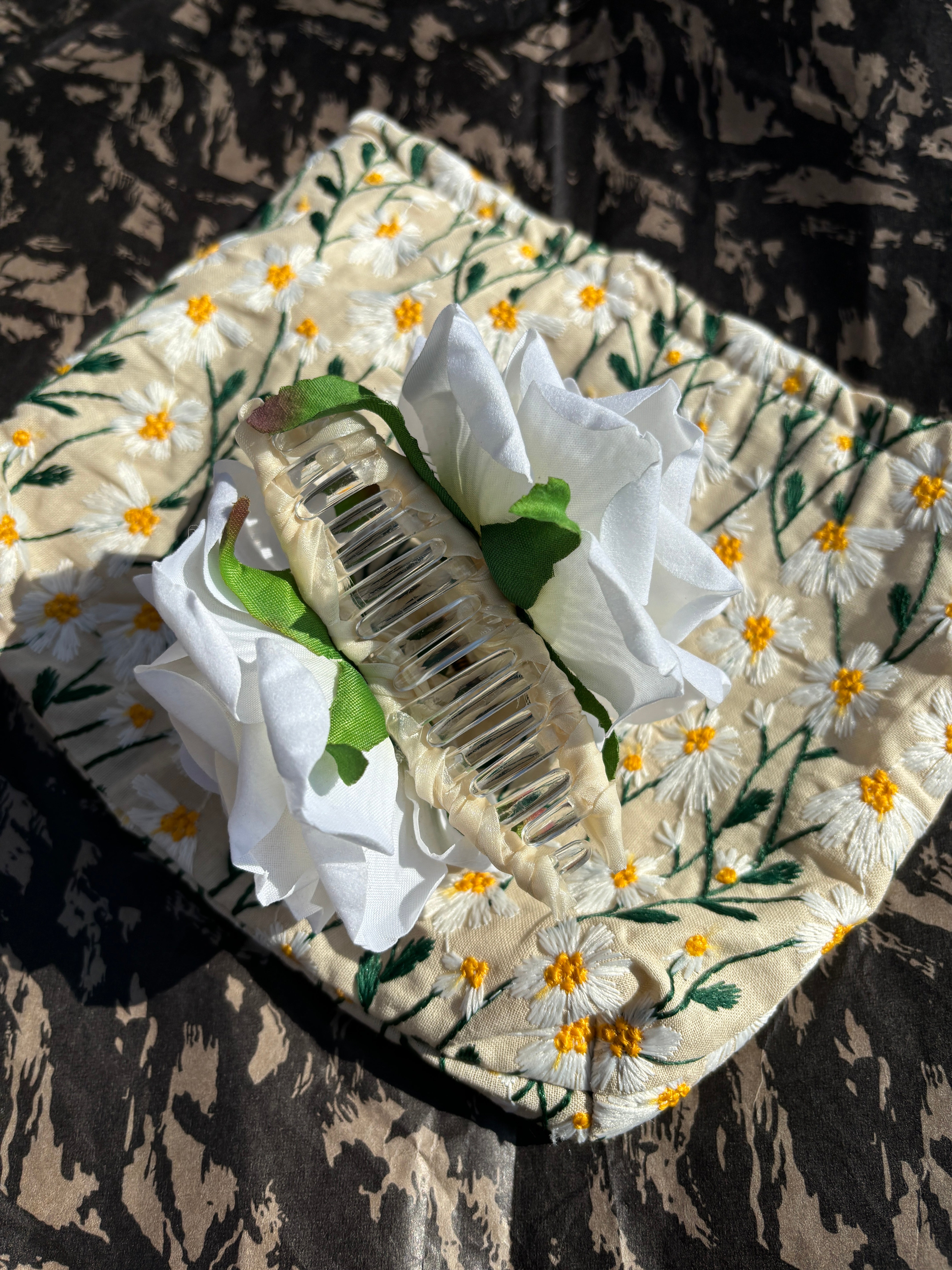 White Rose Hair Claw