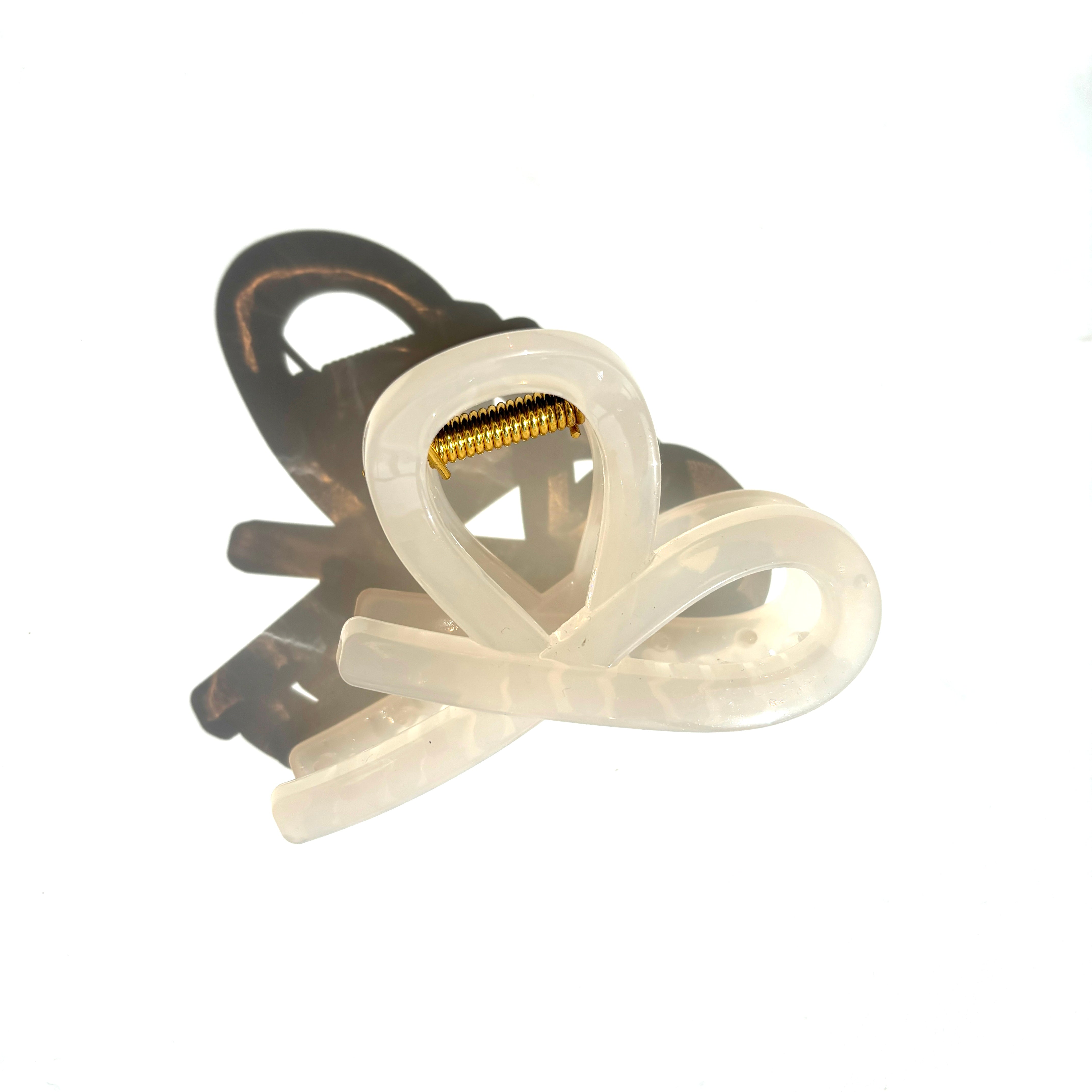 Bow Tie Hair Claw within Cream