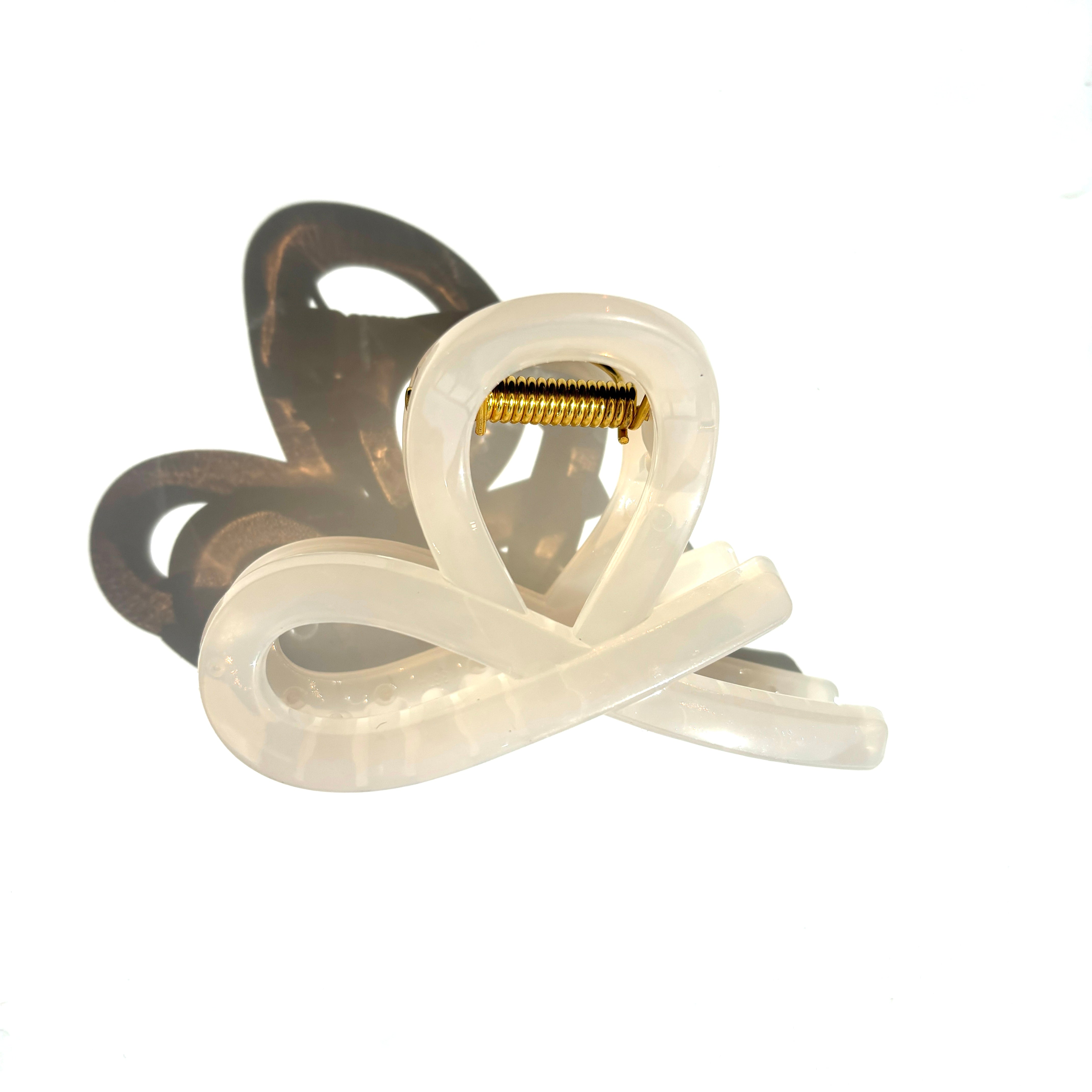 Bow Tie Hair Claw within Cream