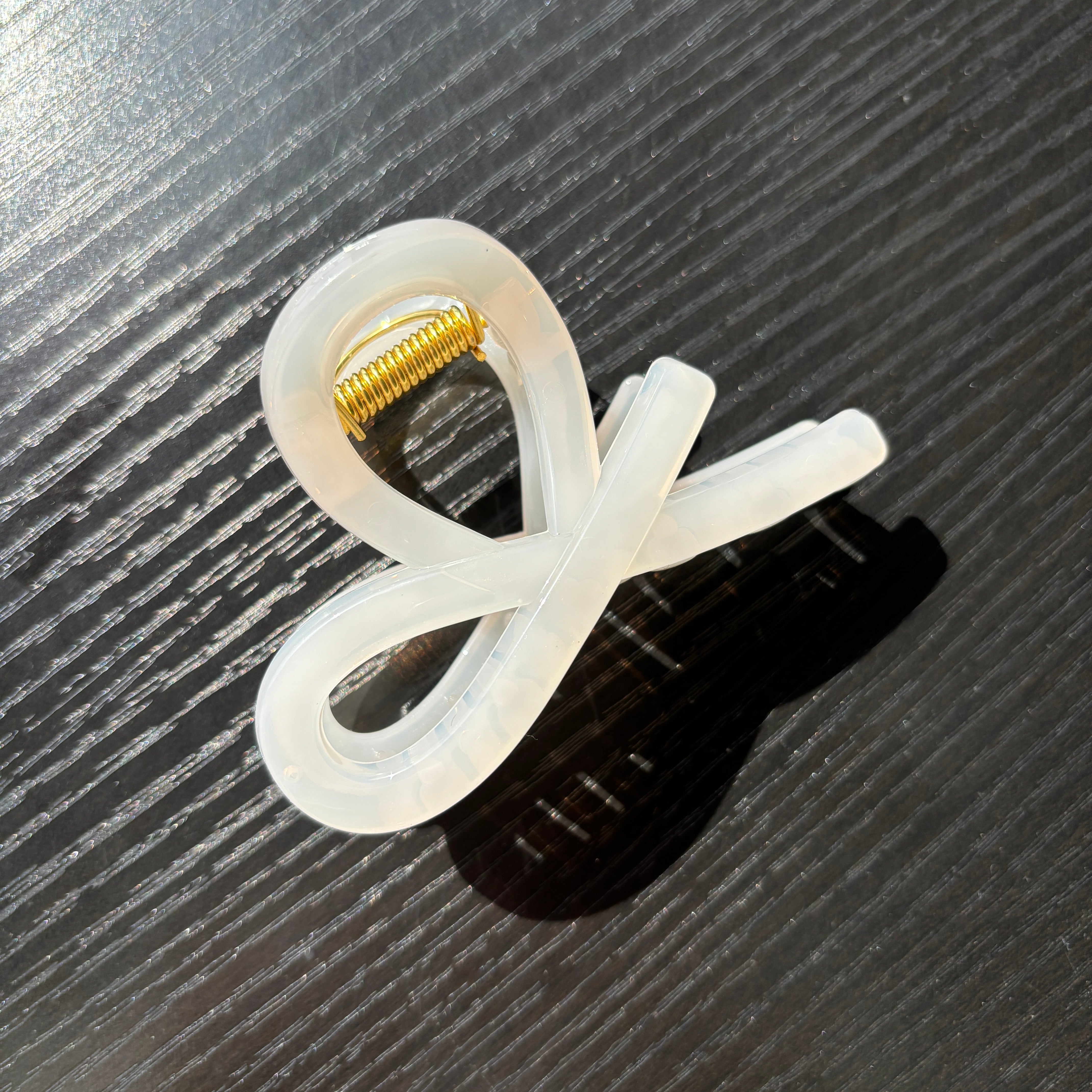 Bow Tie Hair Claw within Cream