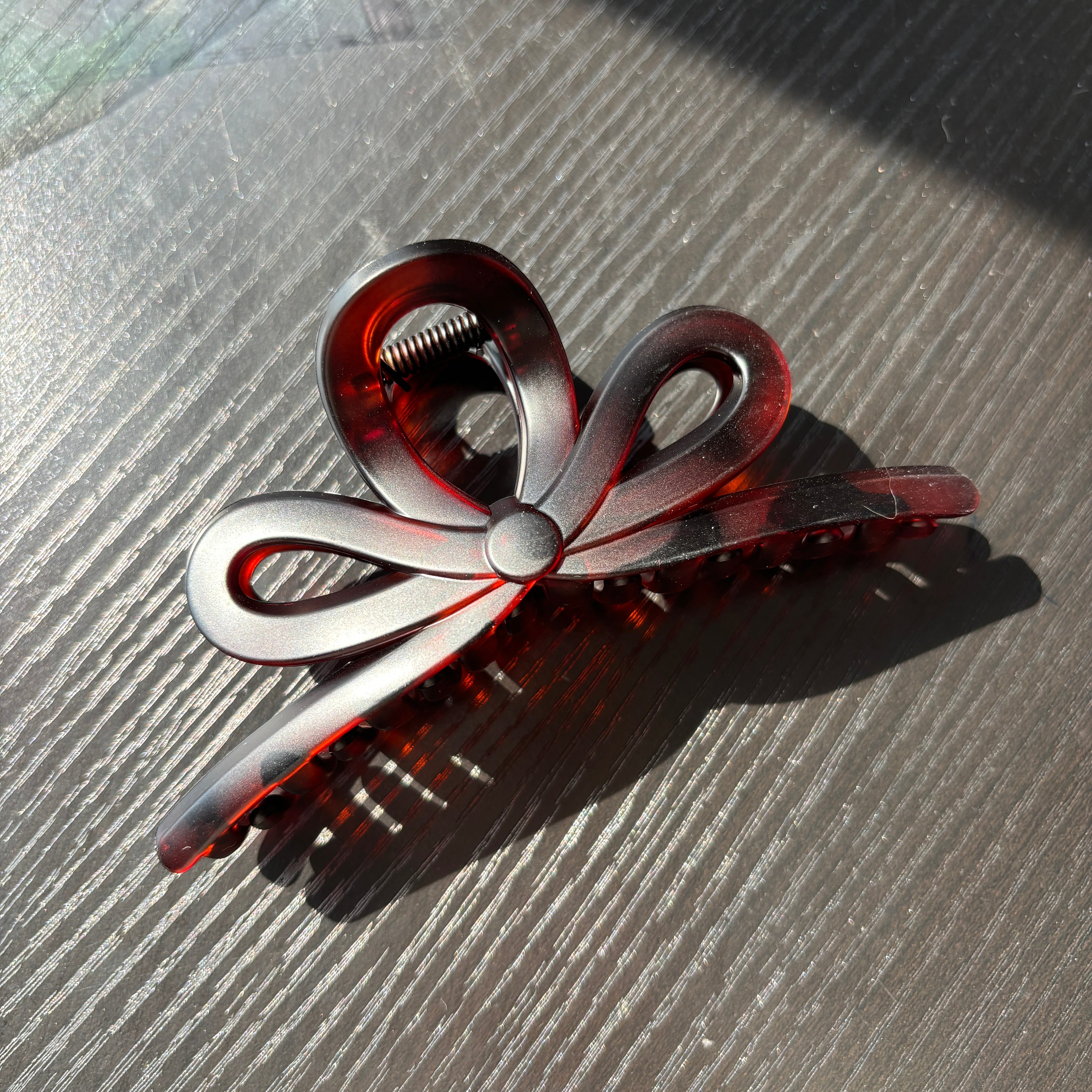 Big Bow Tie Hair Claw within Brown