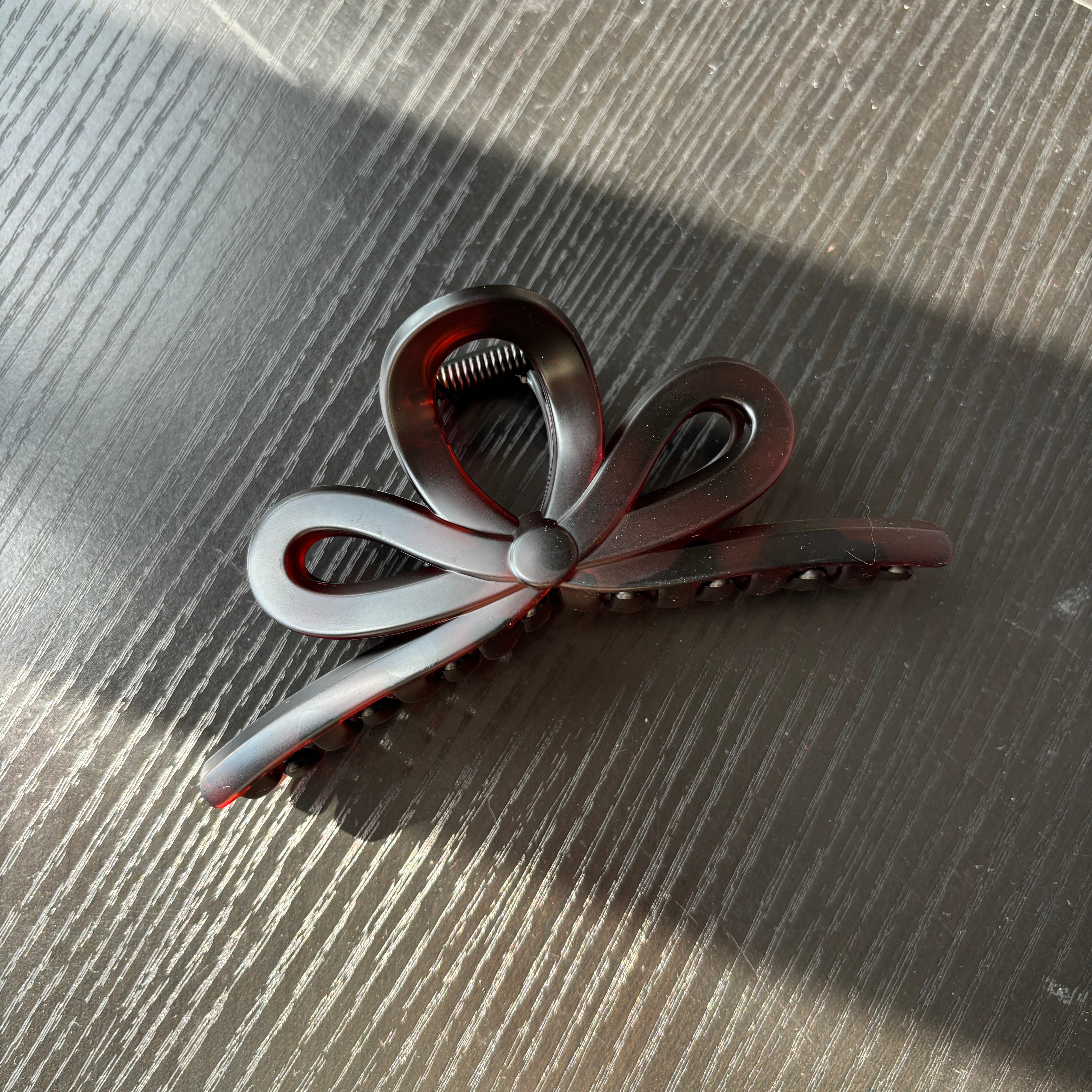 Big Bow Tie Hair Claw within Brown