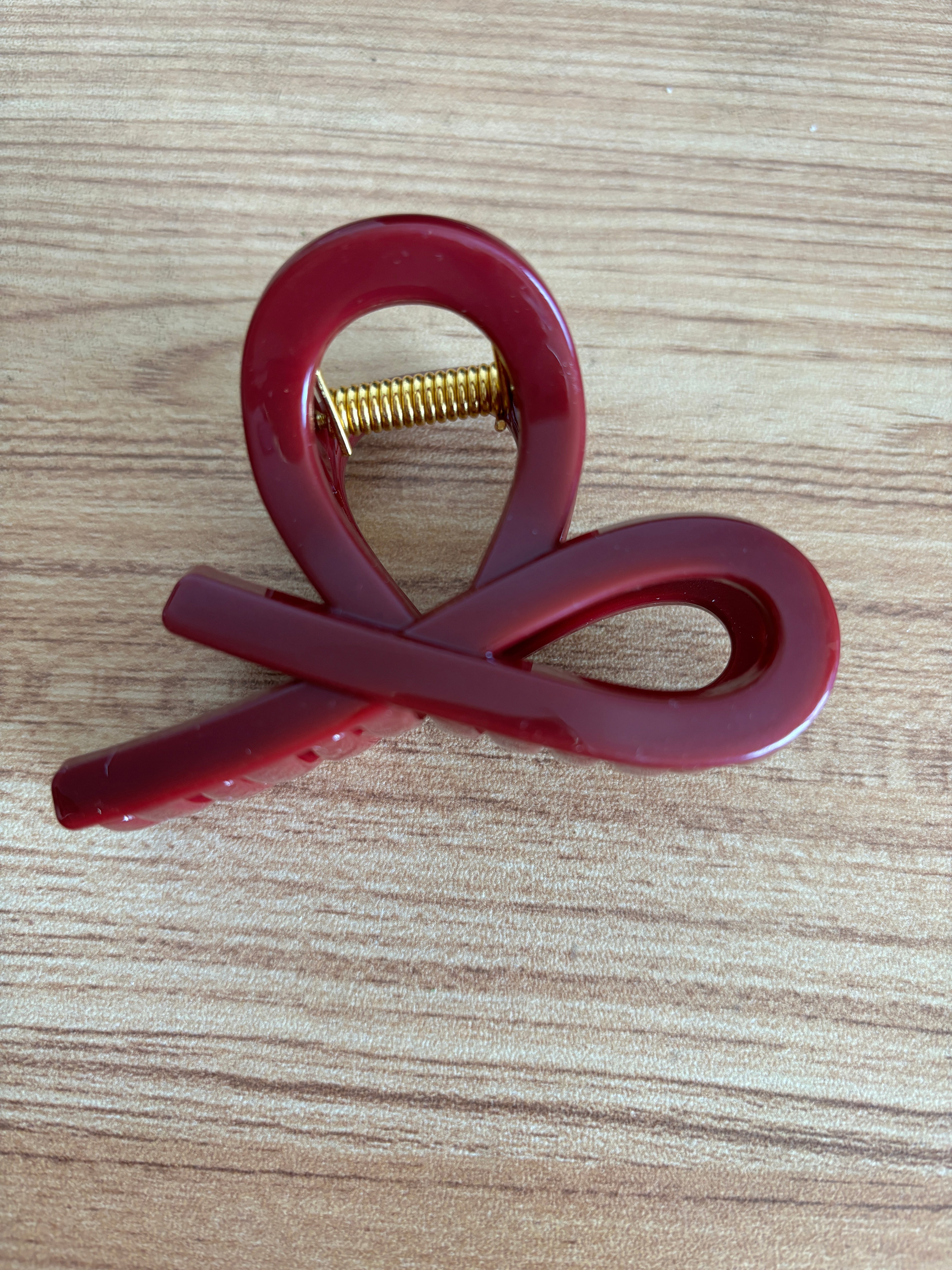 Bow Tie Hair Claw within Red