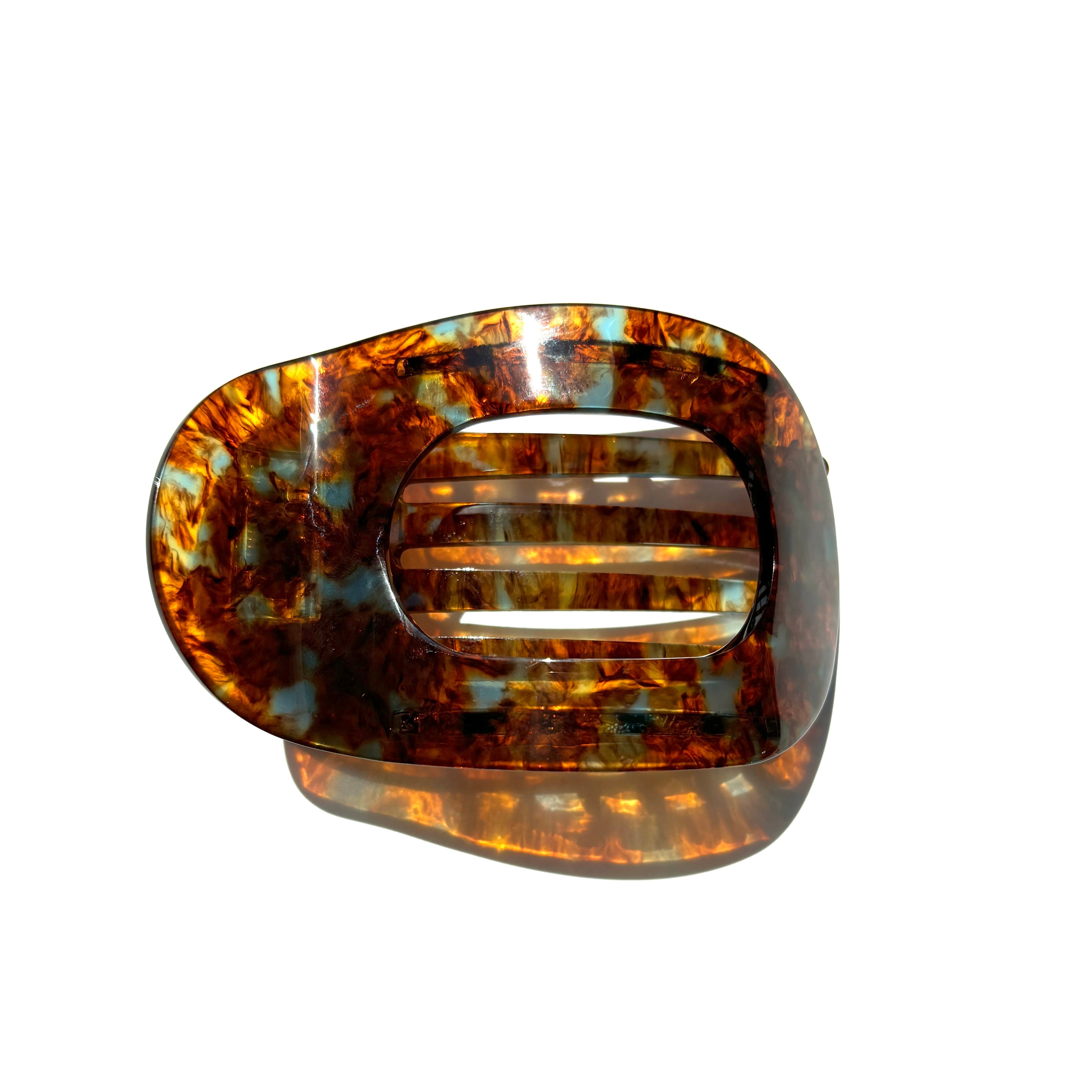 turquoise flat round hair clip