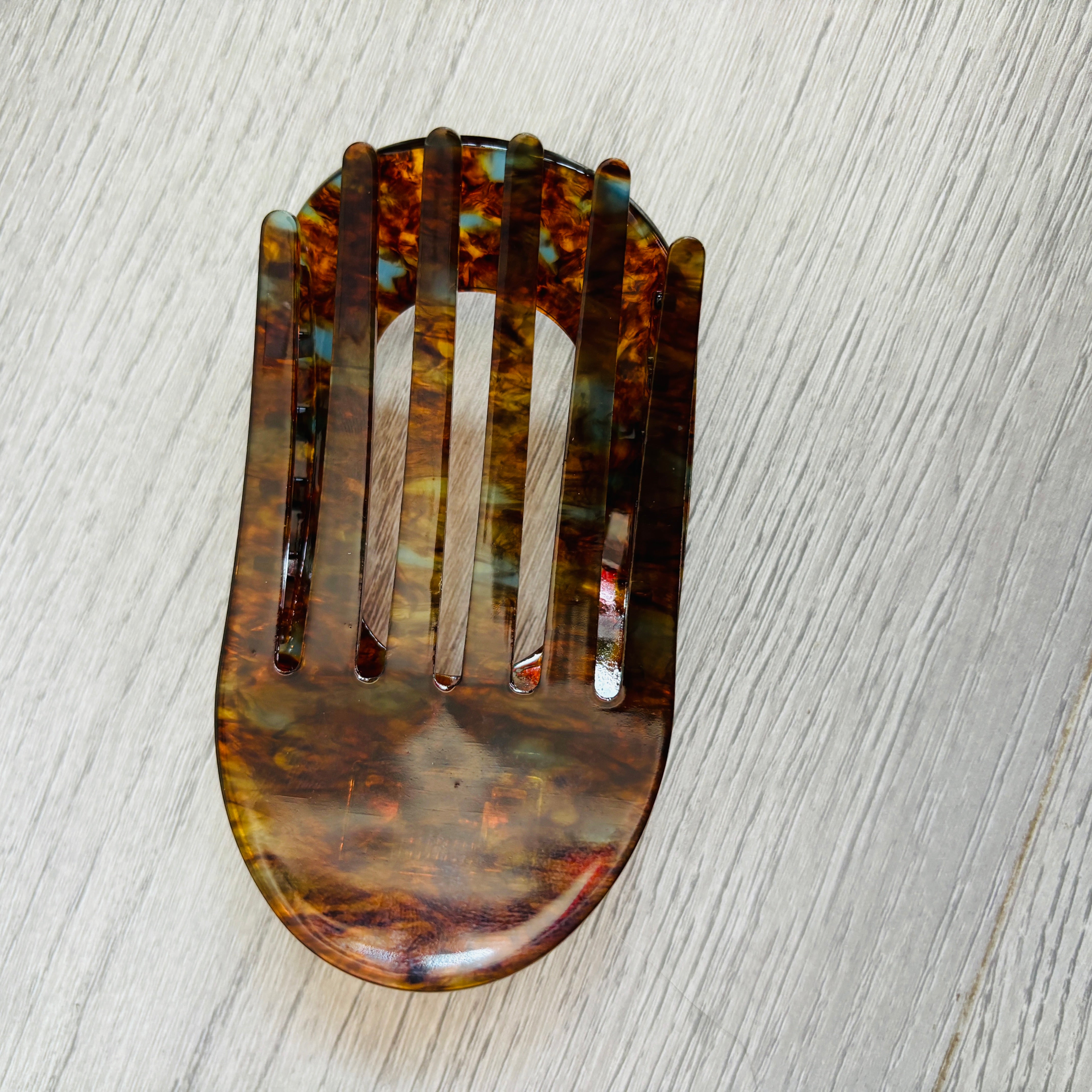 turquoise flat round hair clip