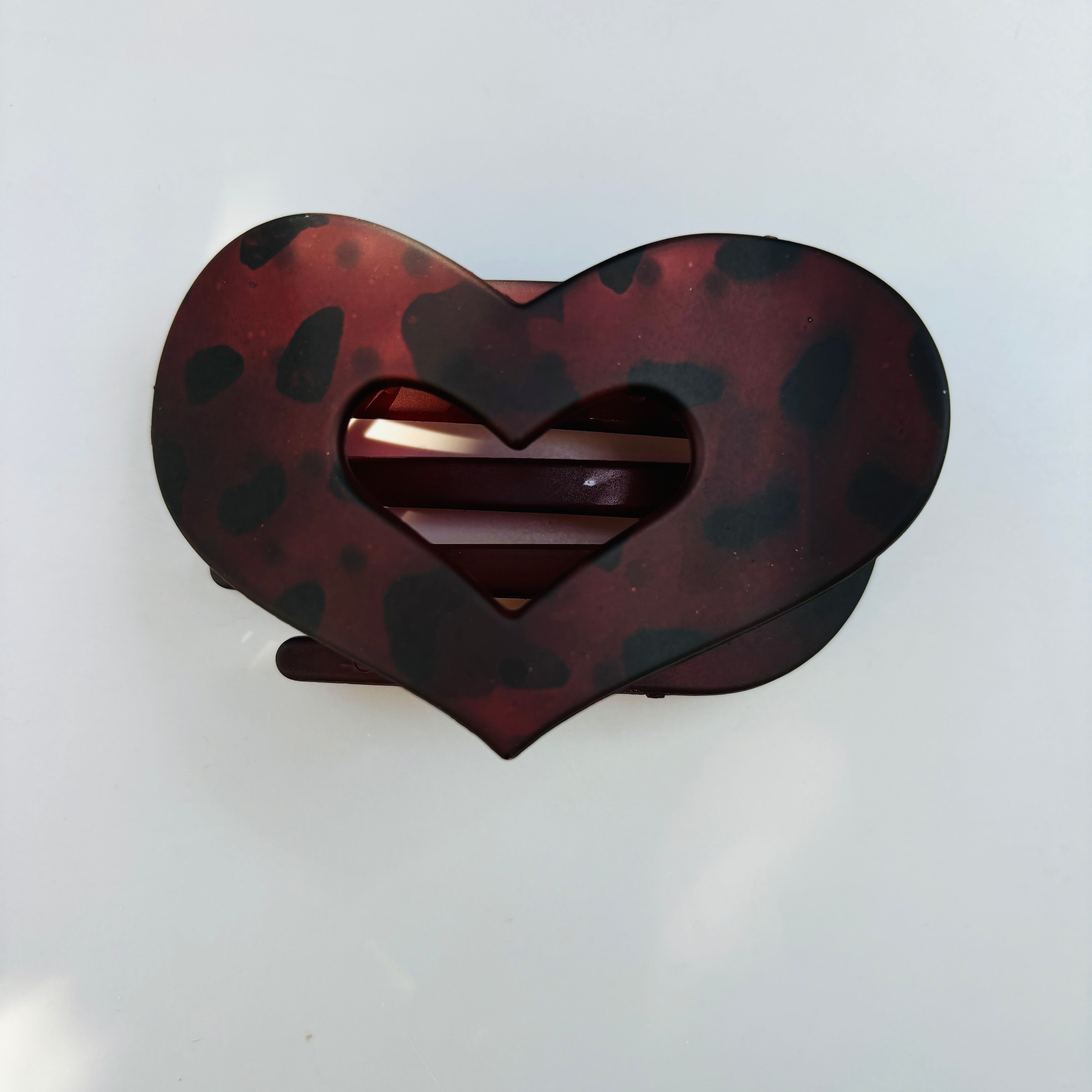 caramel flat love hair clip