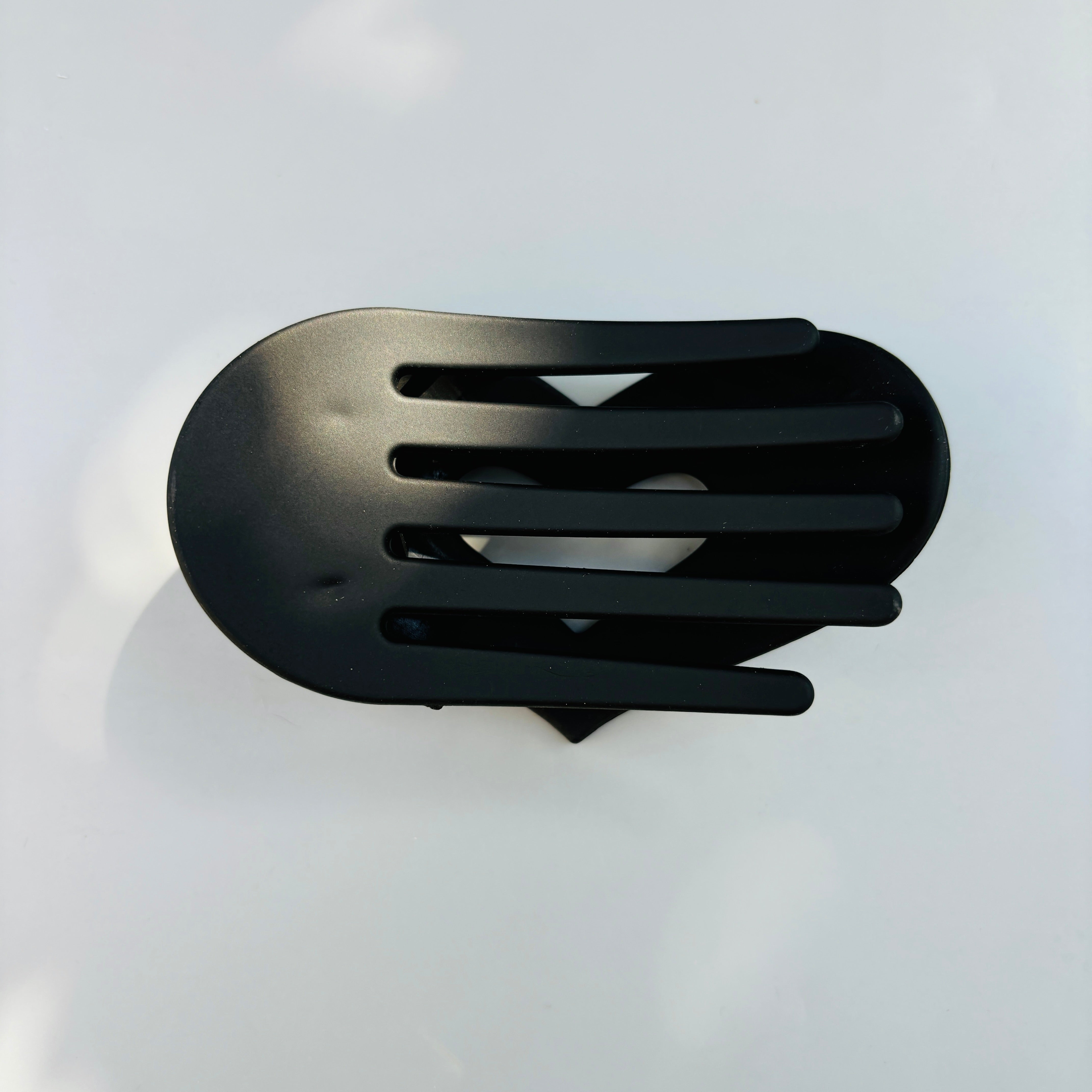 black flat love hair clip