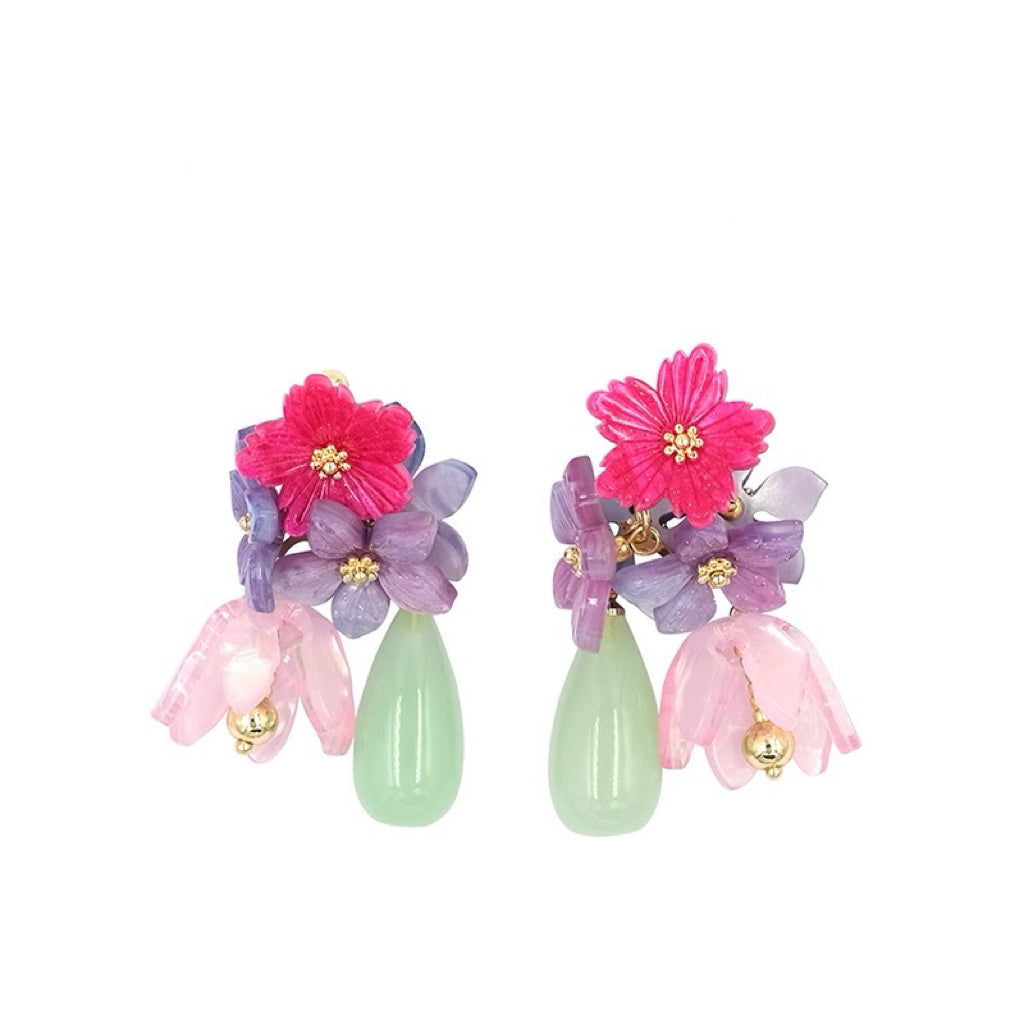 Seven Clover Flower Earrings