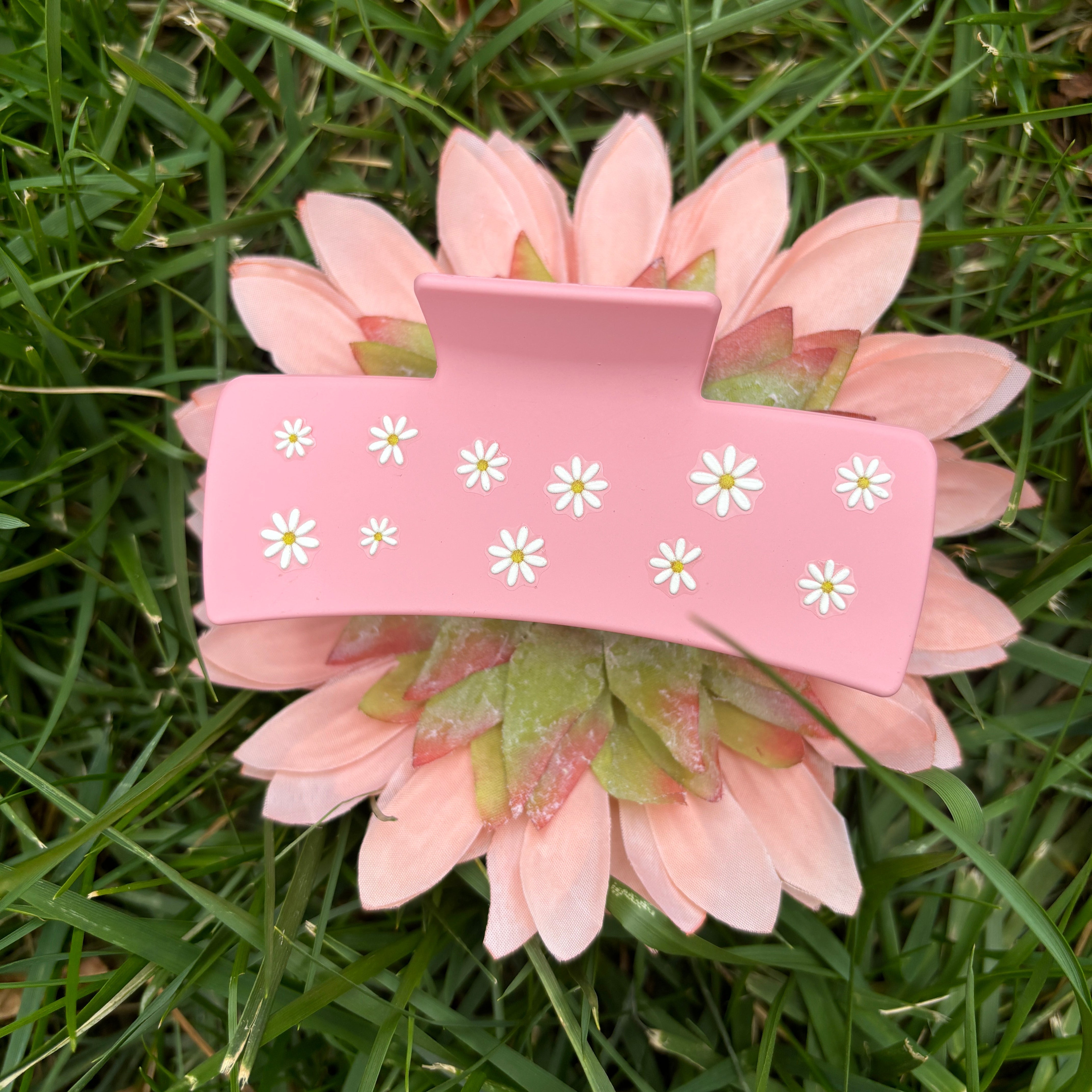Champagne Pink Sunflower Clip-100% Handmade