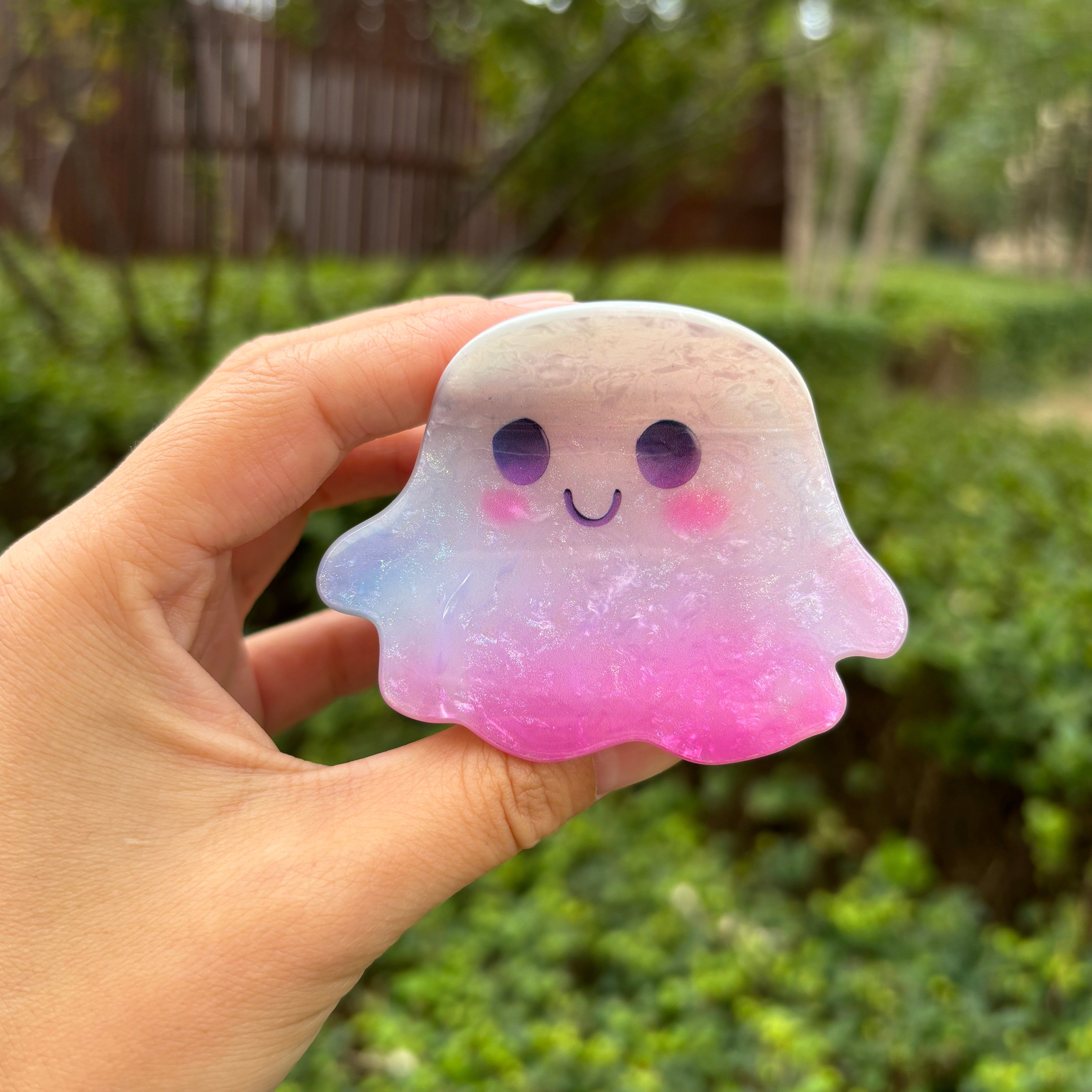 Glitter ghost hair claw