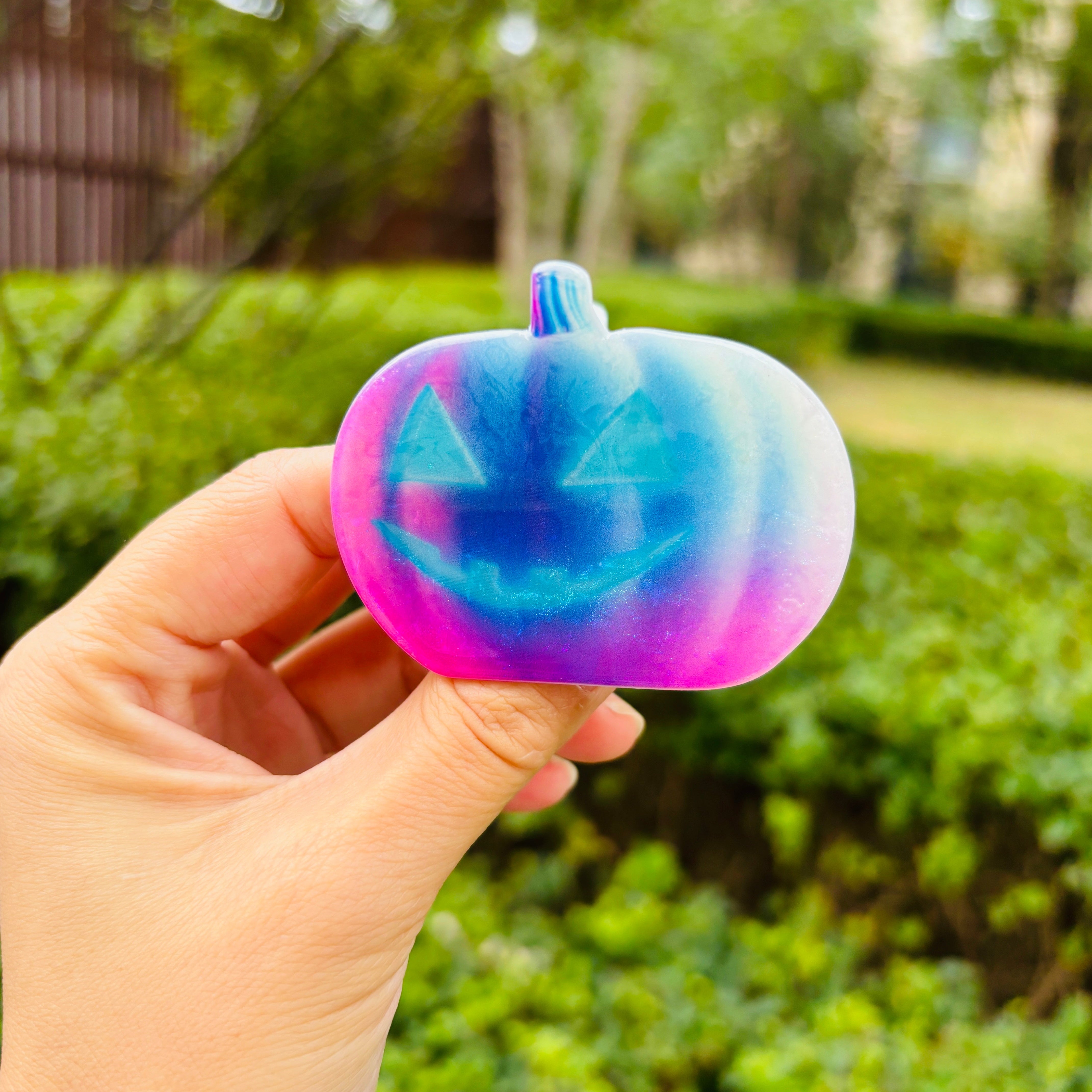 Colorful pumpkin hair claw