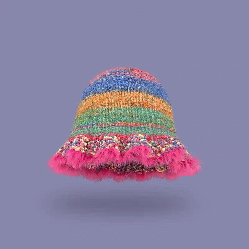 Handmade rainbow Knitted Hat