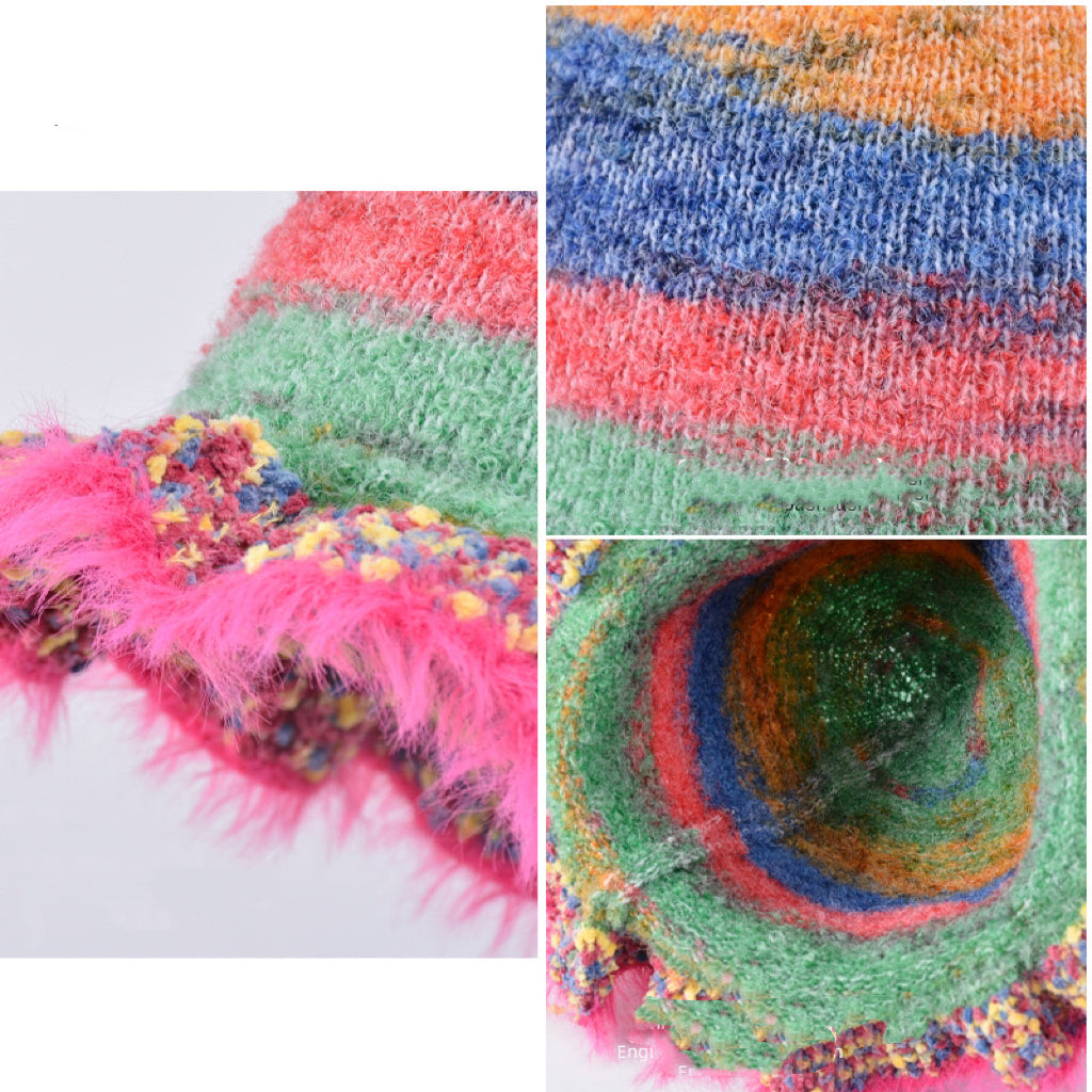 Handmade rainbow Knitted Hat