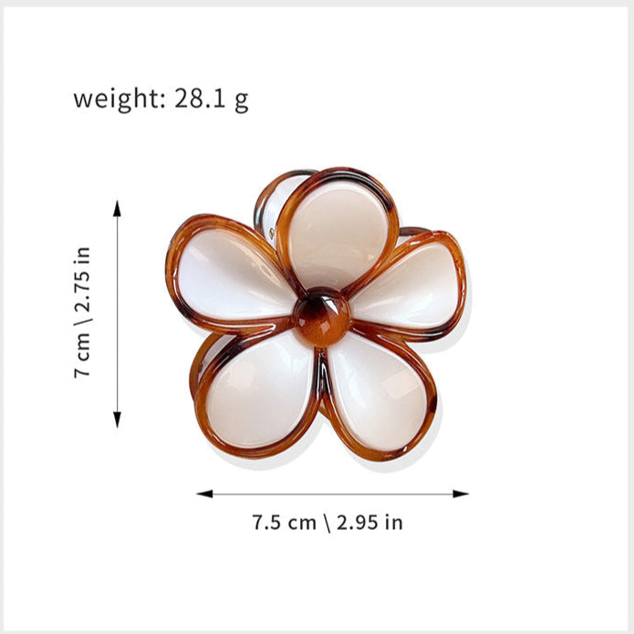 Snow Plumeria hair claw