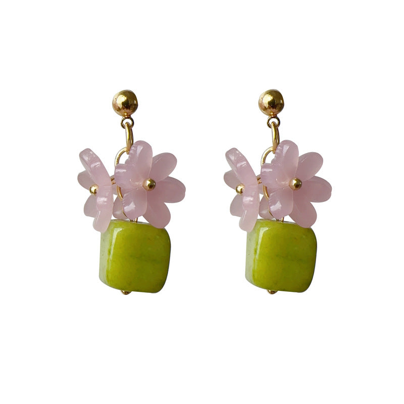 Mung bean flower earrings