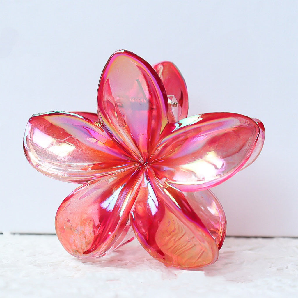 Red Colorfully Frangipani Hair Claw