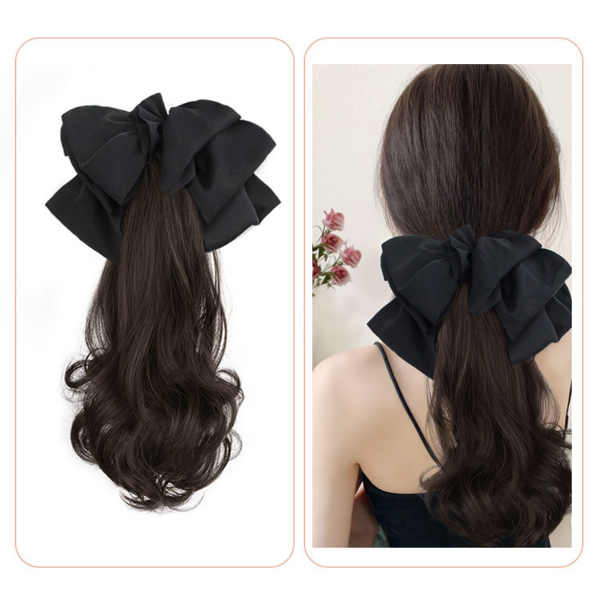 Bow high ponytail hair claw