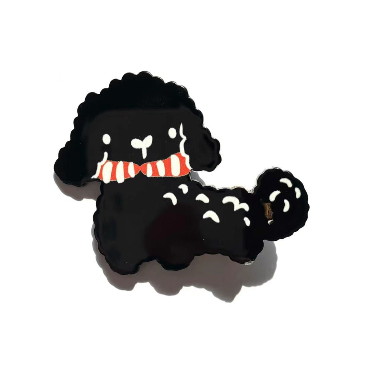 Black dog with tie knot clip