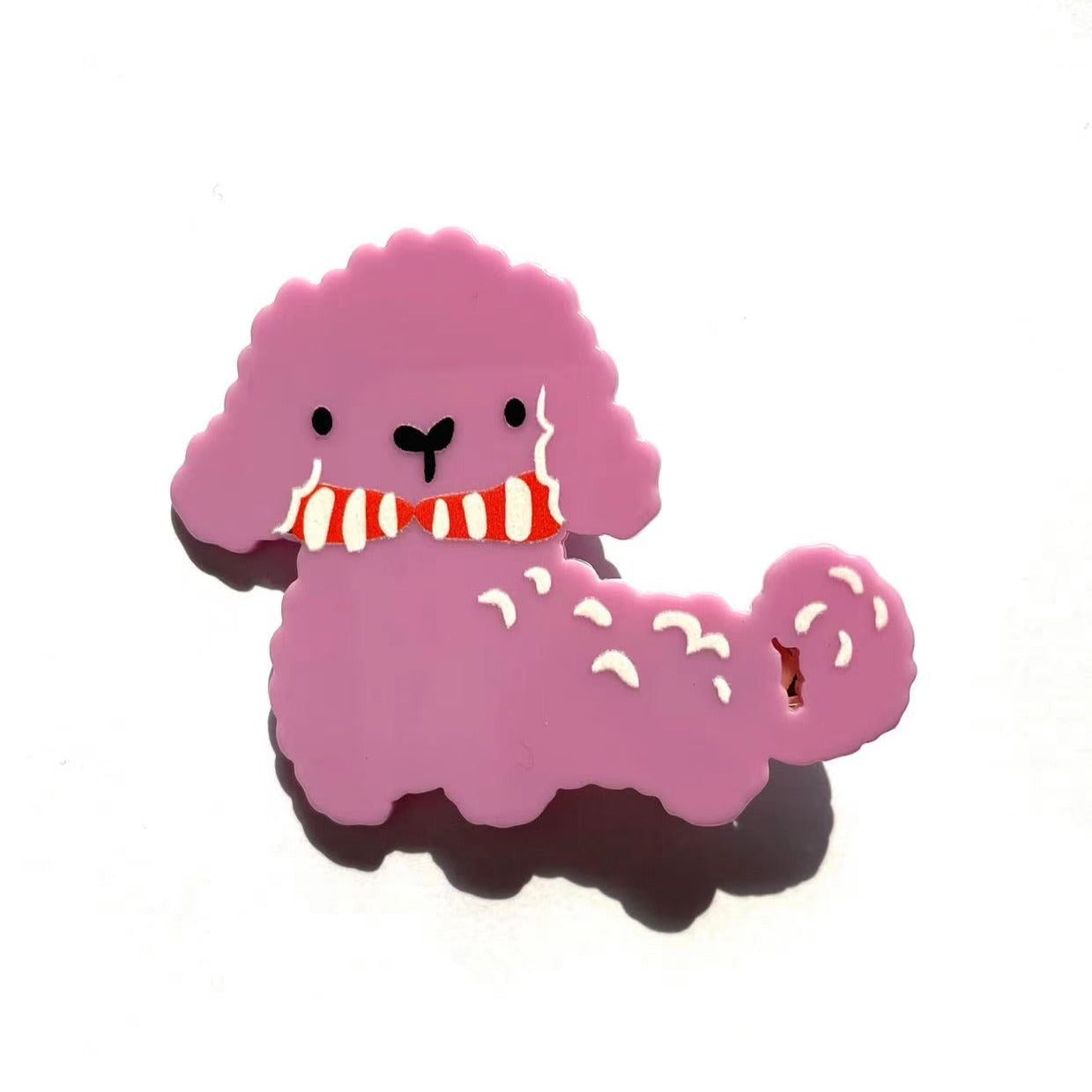 Purple dog with tie knot clip