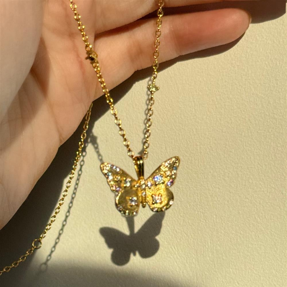 Butterfly Necklace within Diamond