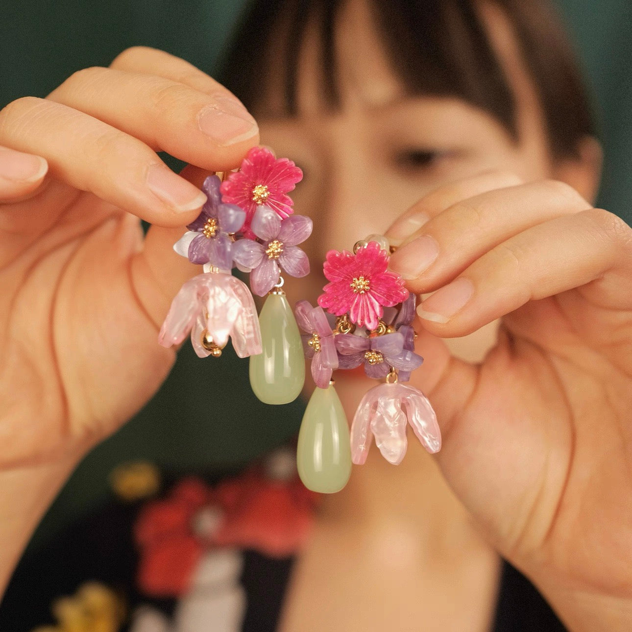 Seven Clover Flower Earrings