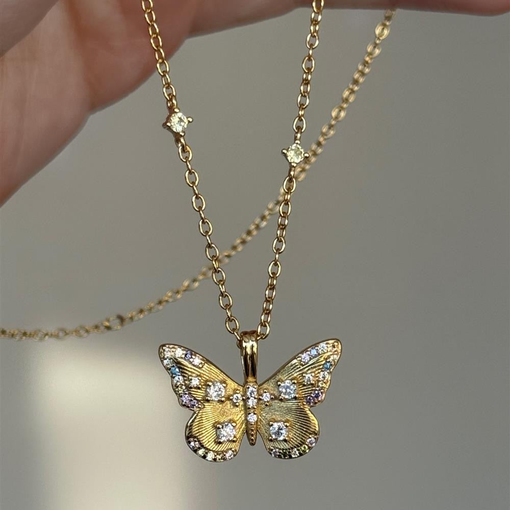 Butterfly Necklace within Diamond