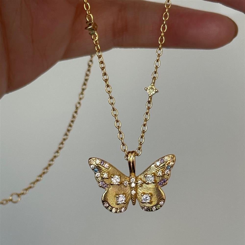 Butterfly Necklace within Diamond